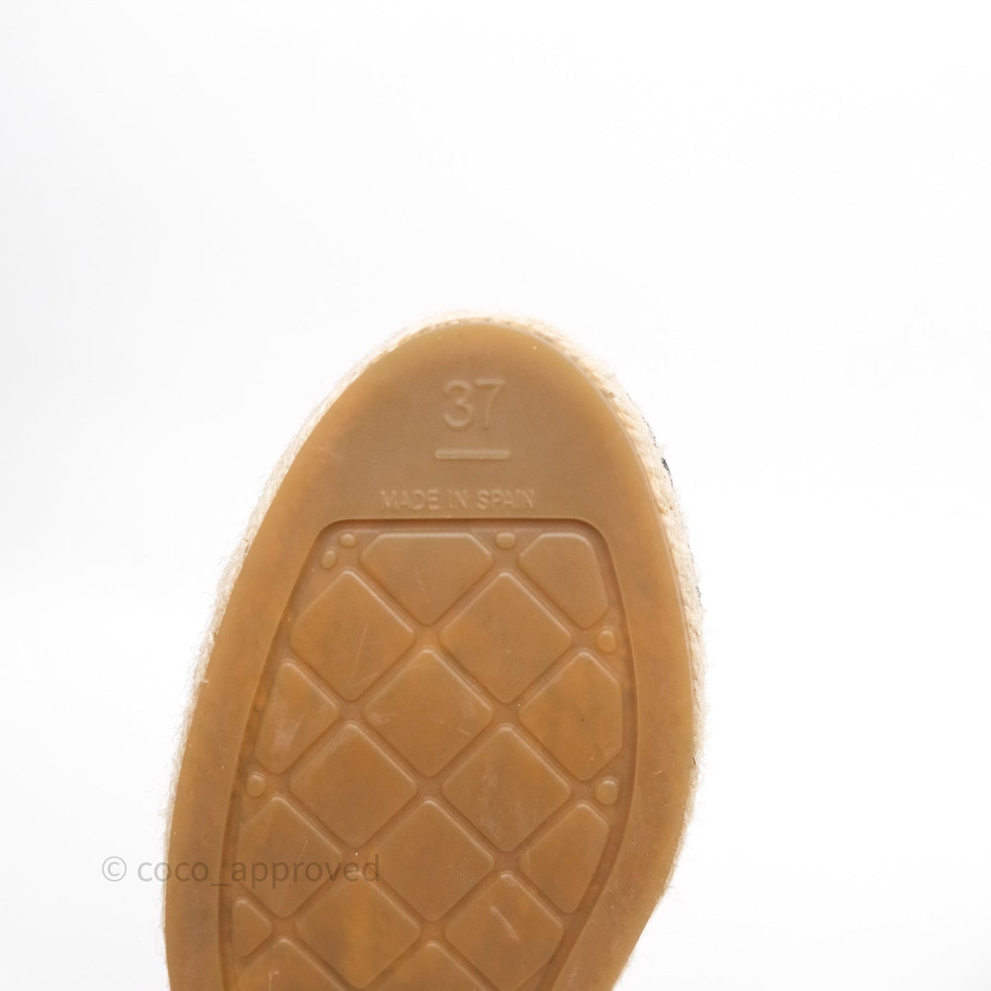 Chanel Espadrille Dark Grey/ Black Leather Size 37
