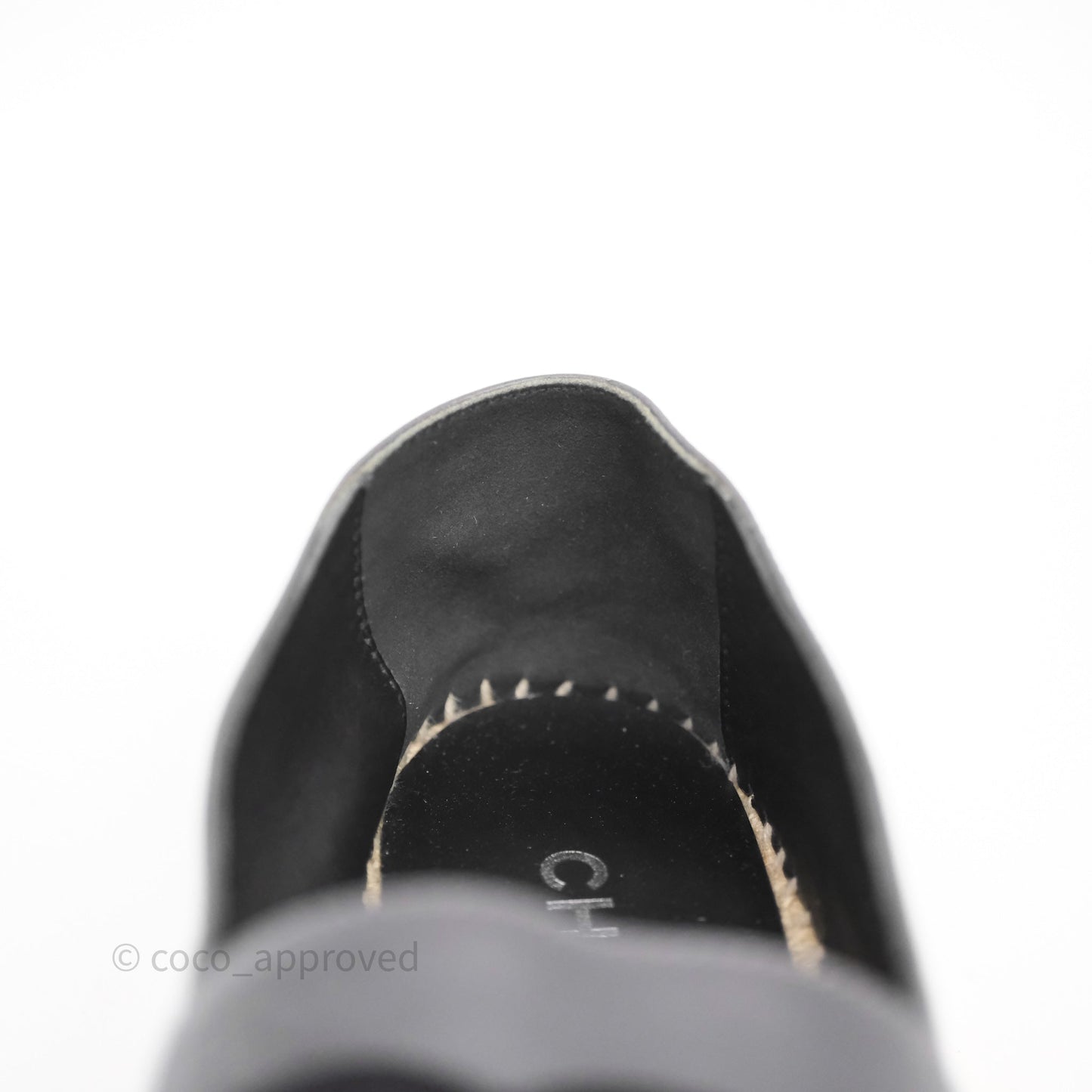 Chanel Espadrille Dark Grey/ Black Leather Size 37