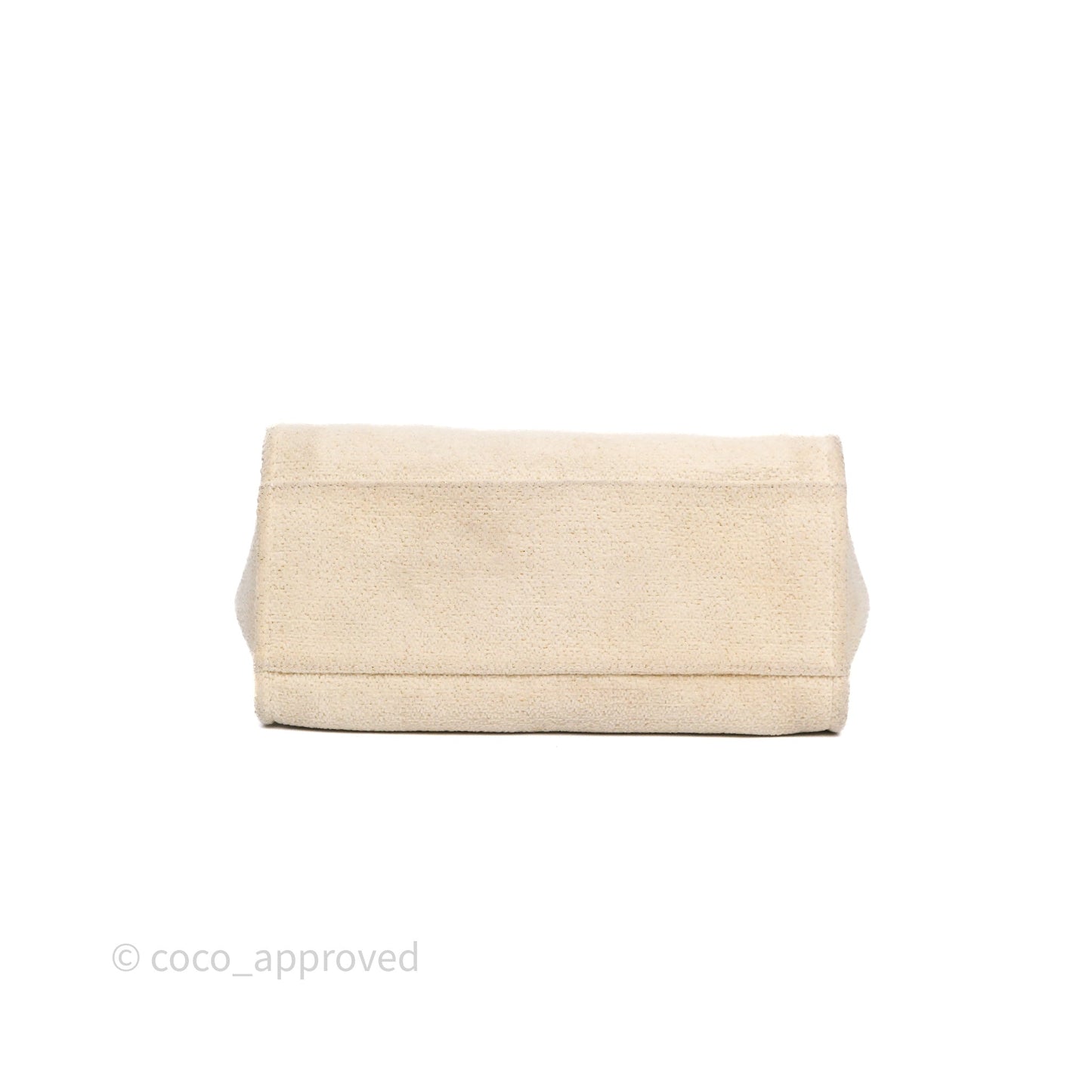 Chanel Large Deauville Ivory Lurex Boucle Gold Hardware 19A