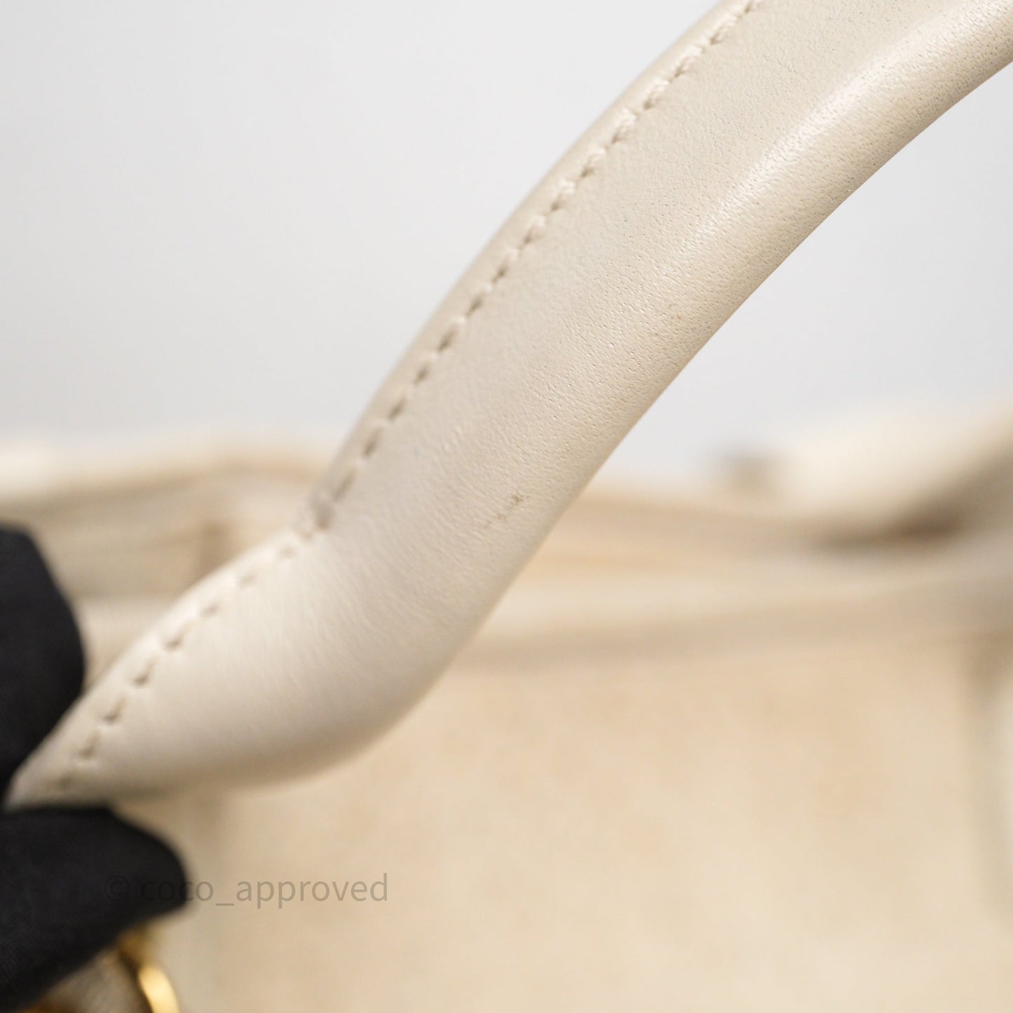Chanel Large Deauville Ivory Lurex Boucle Gold Hardware 19A