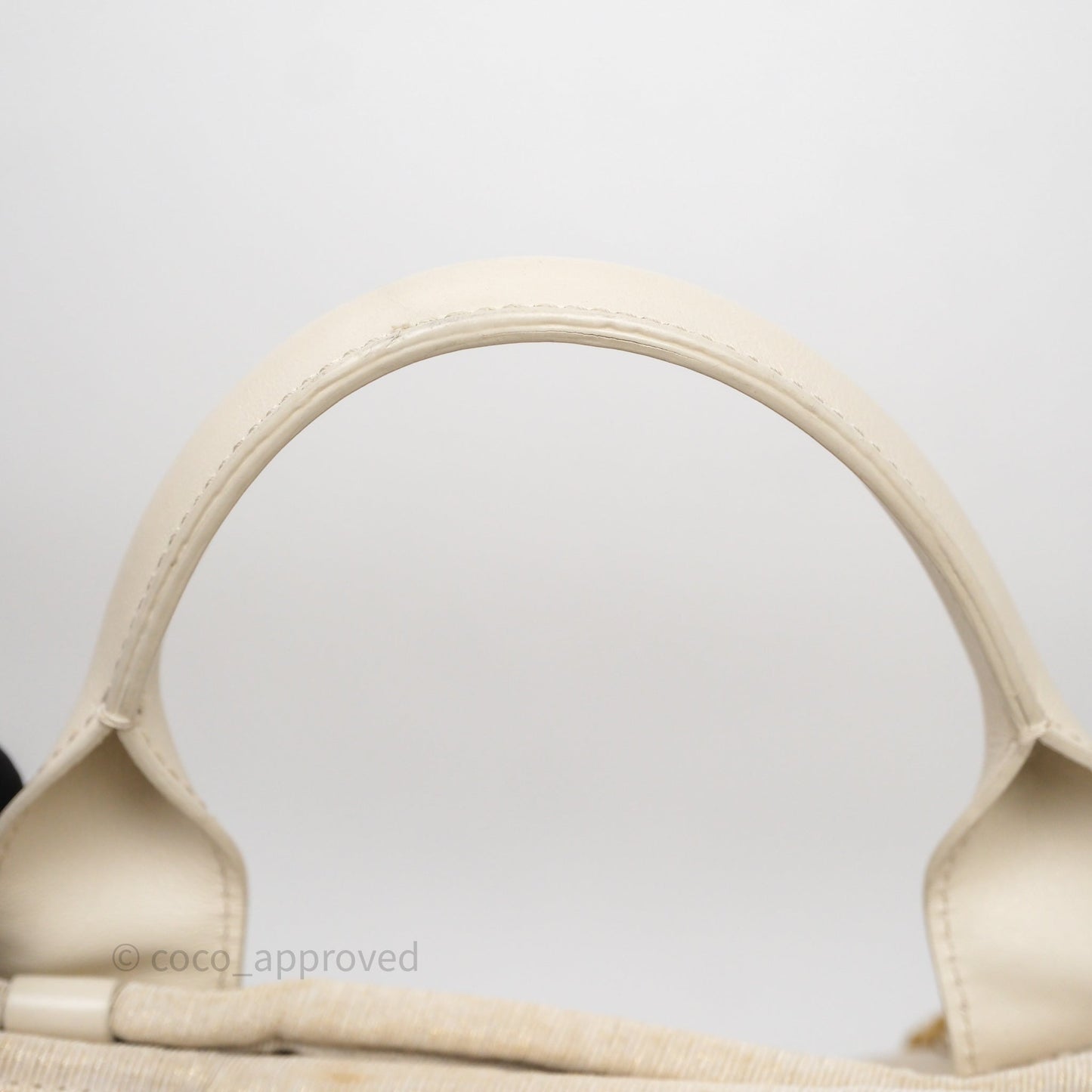 Chanel Large Deauville Ivory Lurex Boucle Gold Hardware 19A