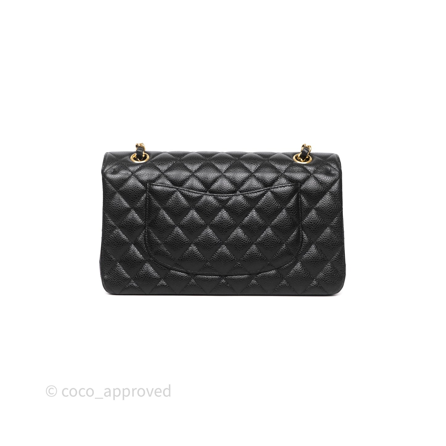 Chanel Classic M/L Medium Flap Quilted Black Caviar Gold Hardware