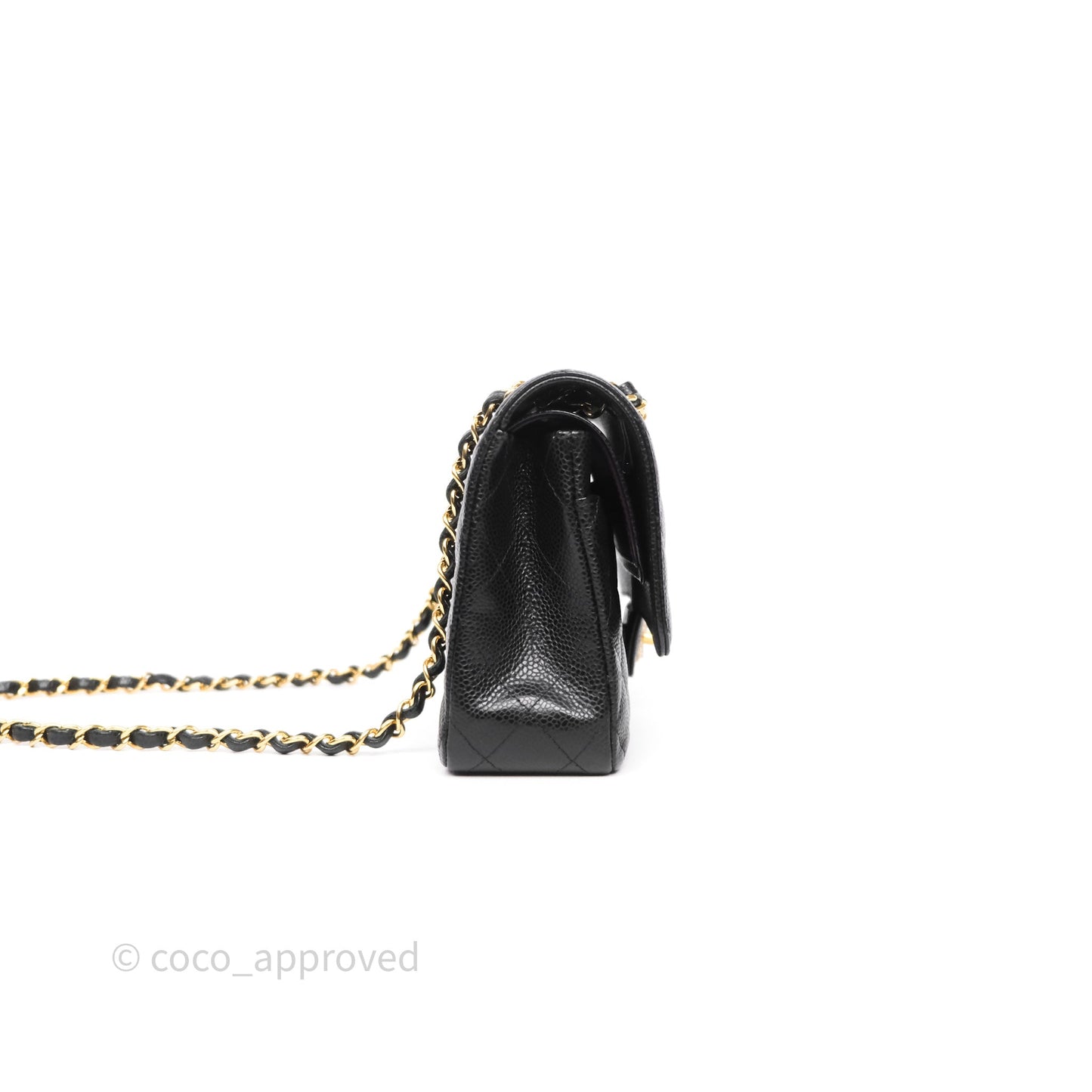 Chanel Classic M/L Medium Flap Quilted Black Caviar Gold Hardware