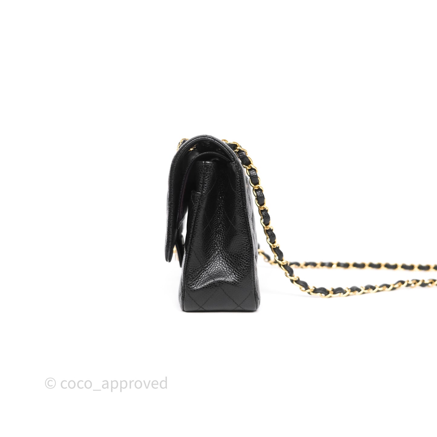 Chanel Classic M/L Medium Flap Quilted Black Caviar Gold Hardware