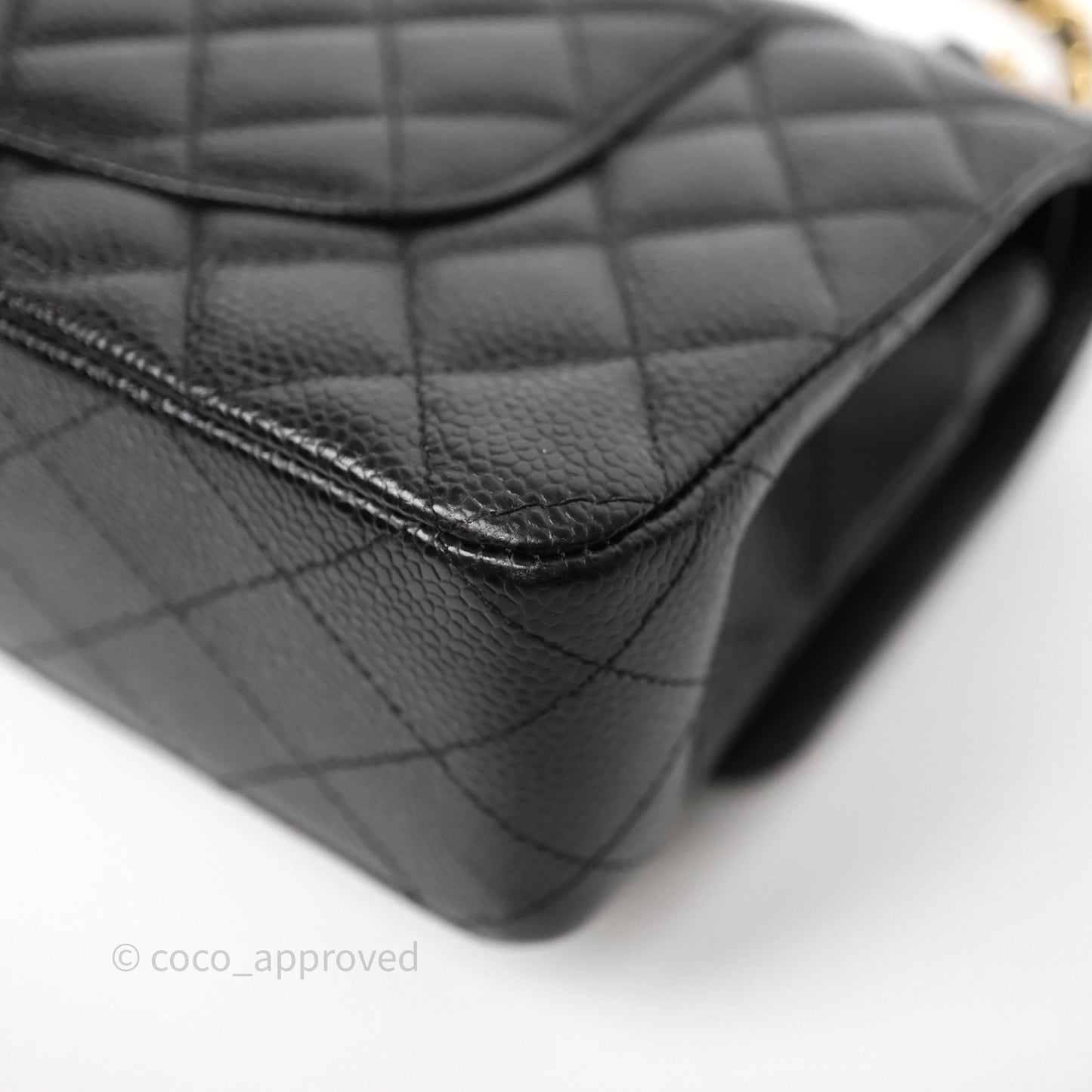 Chanel Classic M/L Medium Flap Quilted Black Caviar Gold Hardware