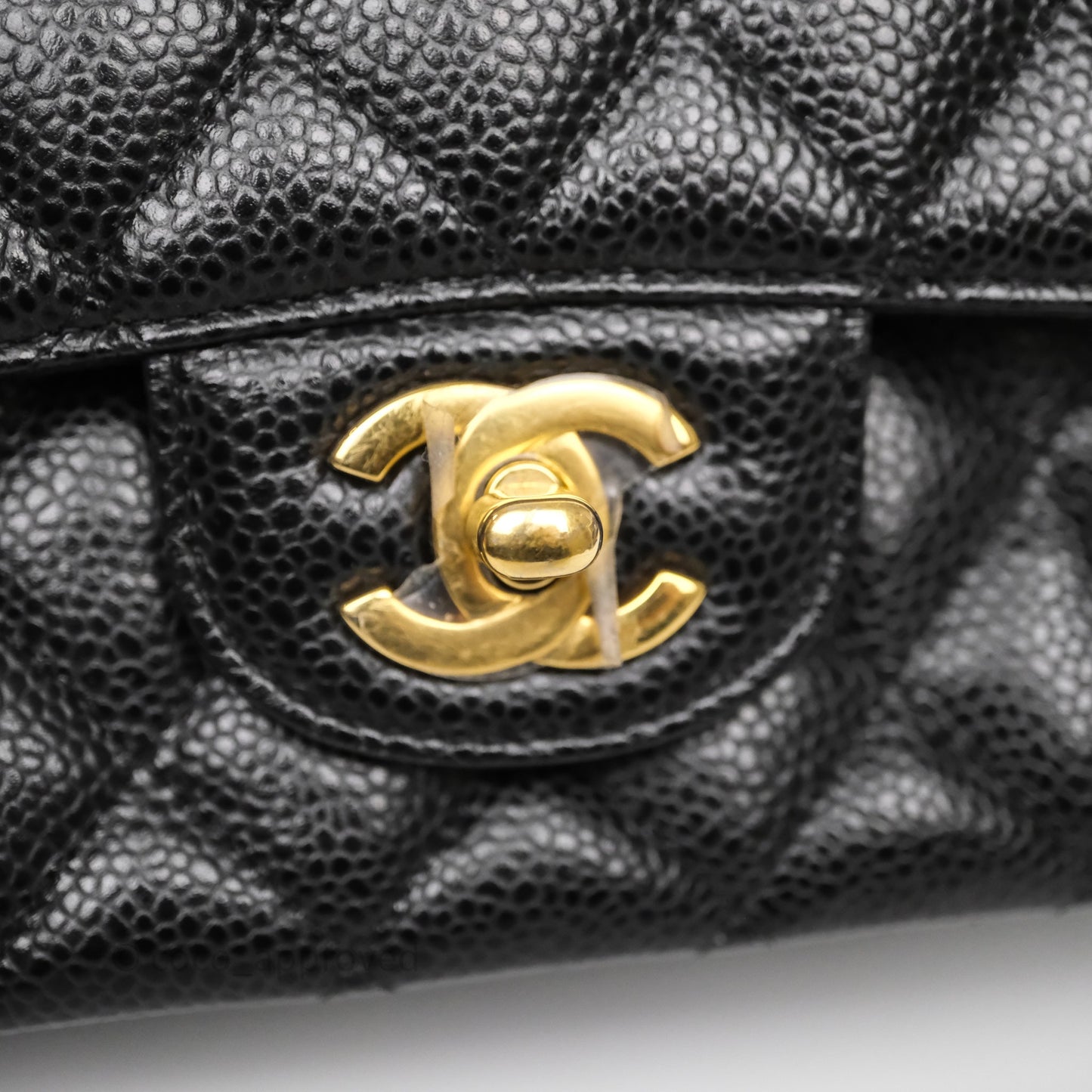 Chanel Classic M/L Medium Flap Quilted Black Caviar Gold Hardware