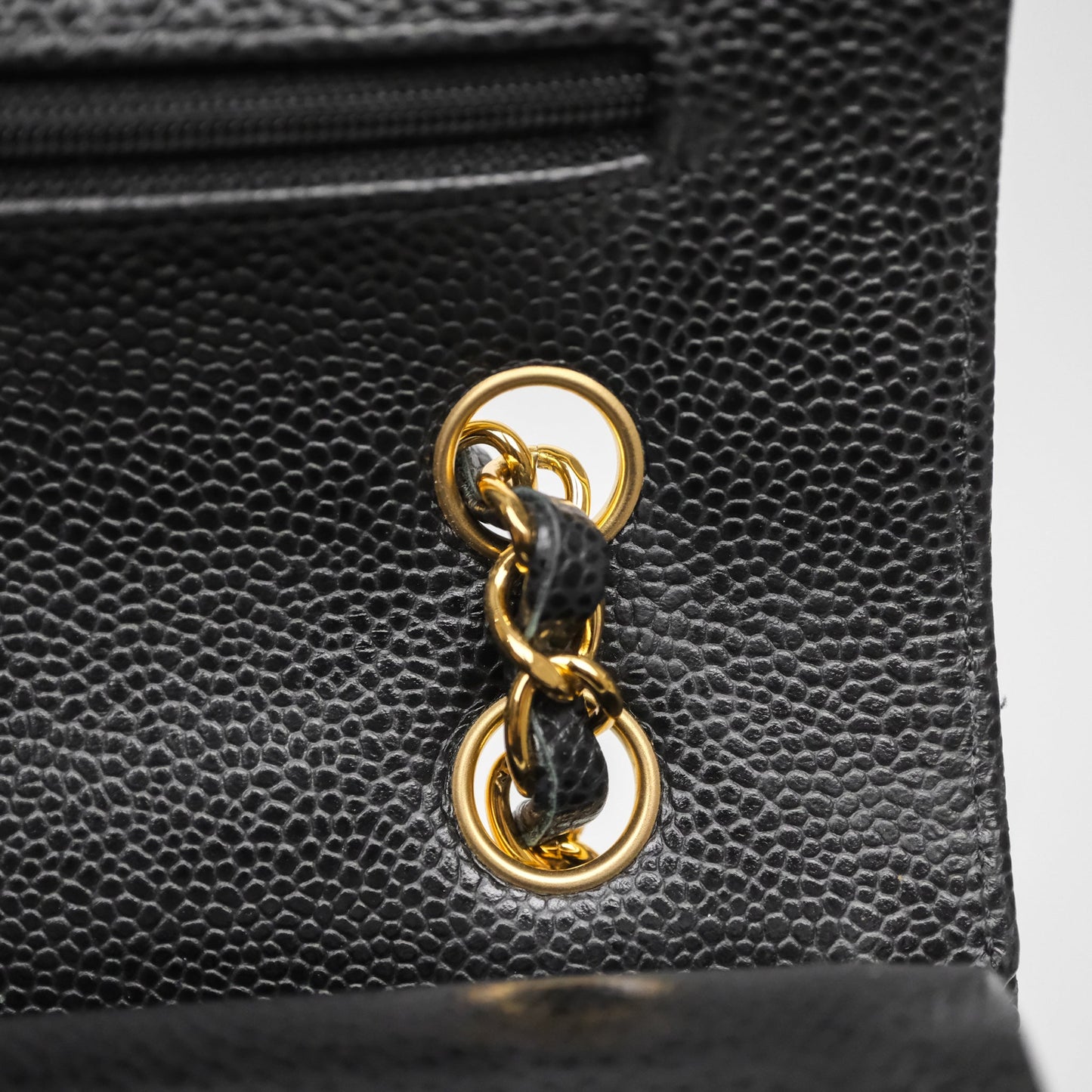 Chanel Classic M/L Medium Flap Quilted Black Caviar Gold Hardware