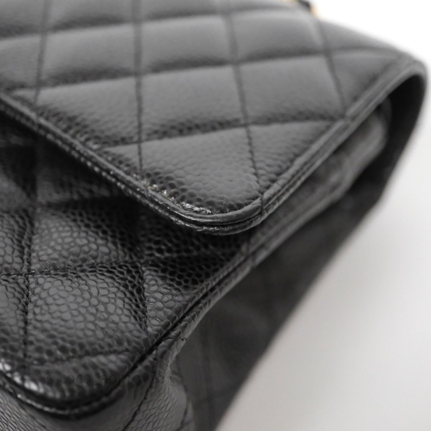 Chanel Classic M/L Medium Flap Quilted Black Caviar Gold Hardware