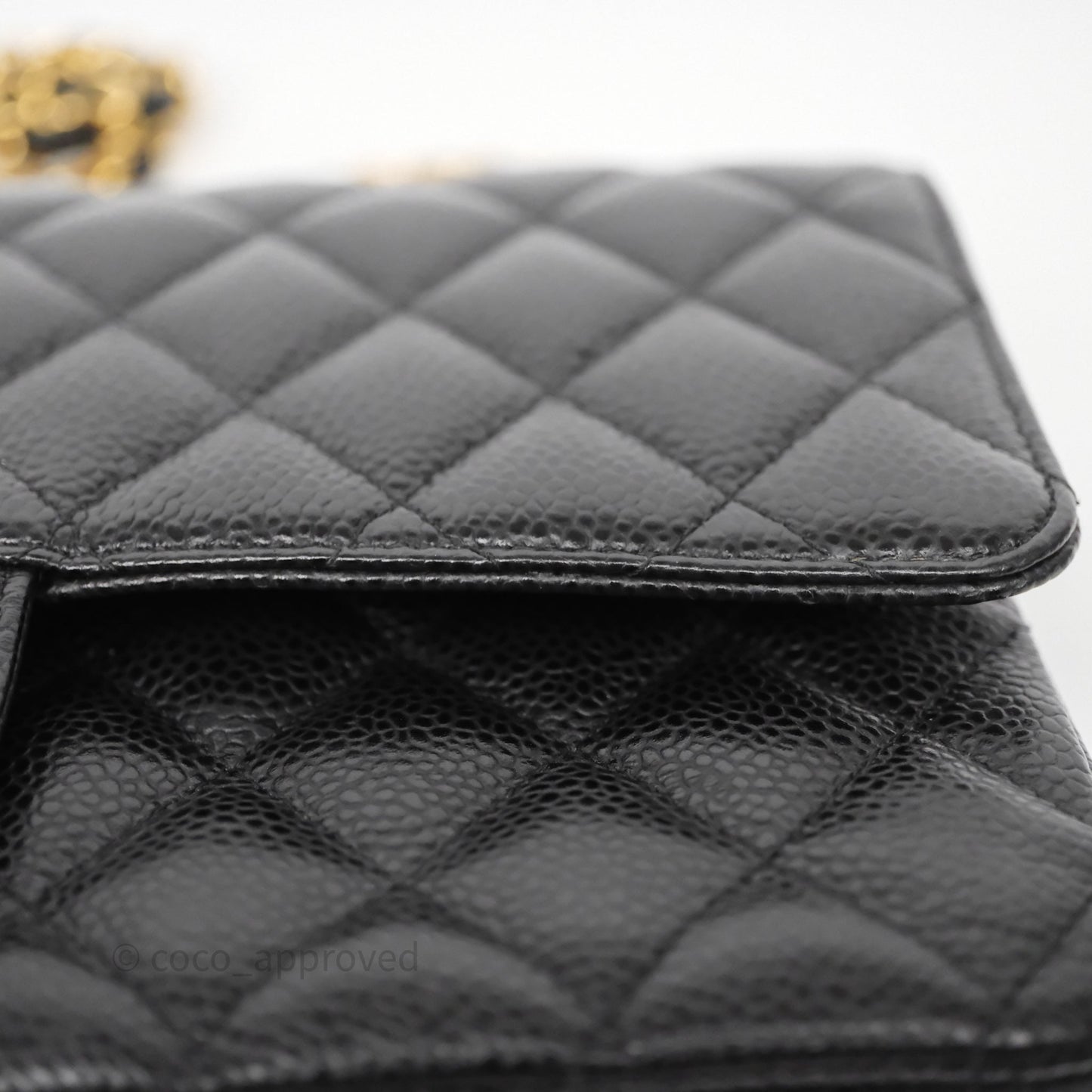 Chanel Classic M/L Medium Flap Quilted Black Caviar Gold Hardware
