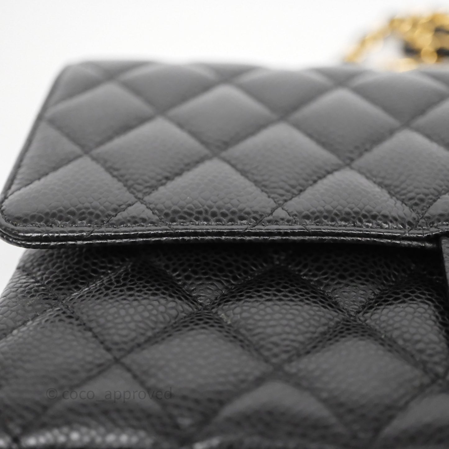 Chanel Classic M/L Medium Flap Quilted Black Caviar Gold Hardware