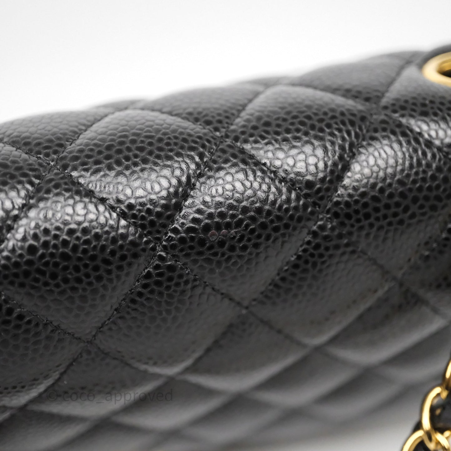 Chanel Classic M/L Medium Flap Quilted Black Caviar Gold Hardware