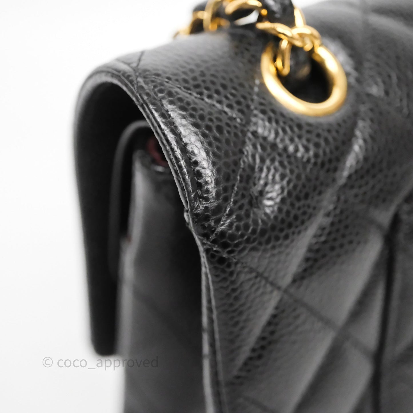 Chanel Classic M/L Medium Flap Quilted Black Caviar Gold Hardware