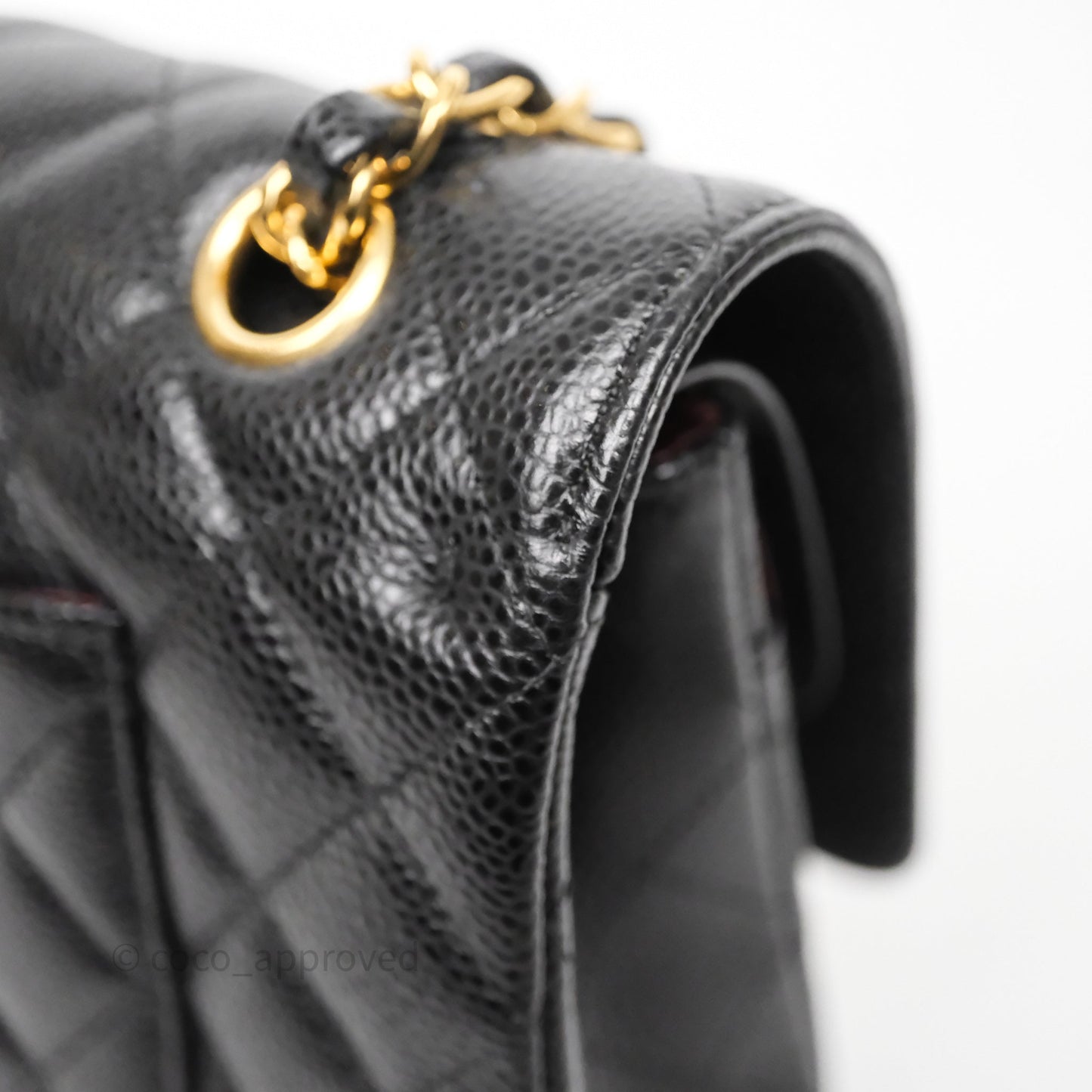 Chanel Classic M/L Medium Flap Quilted Black Caviar Gold Hardware