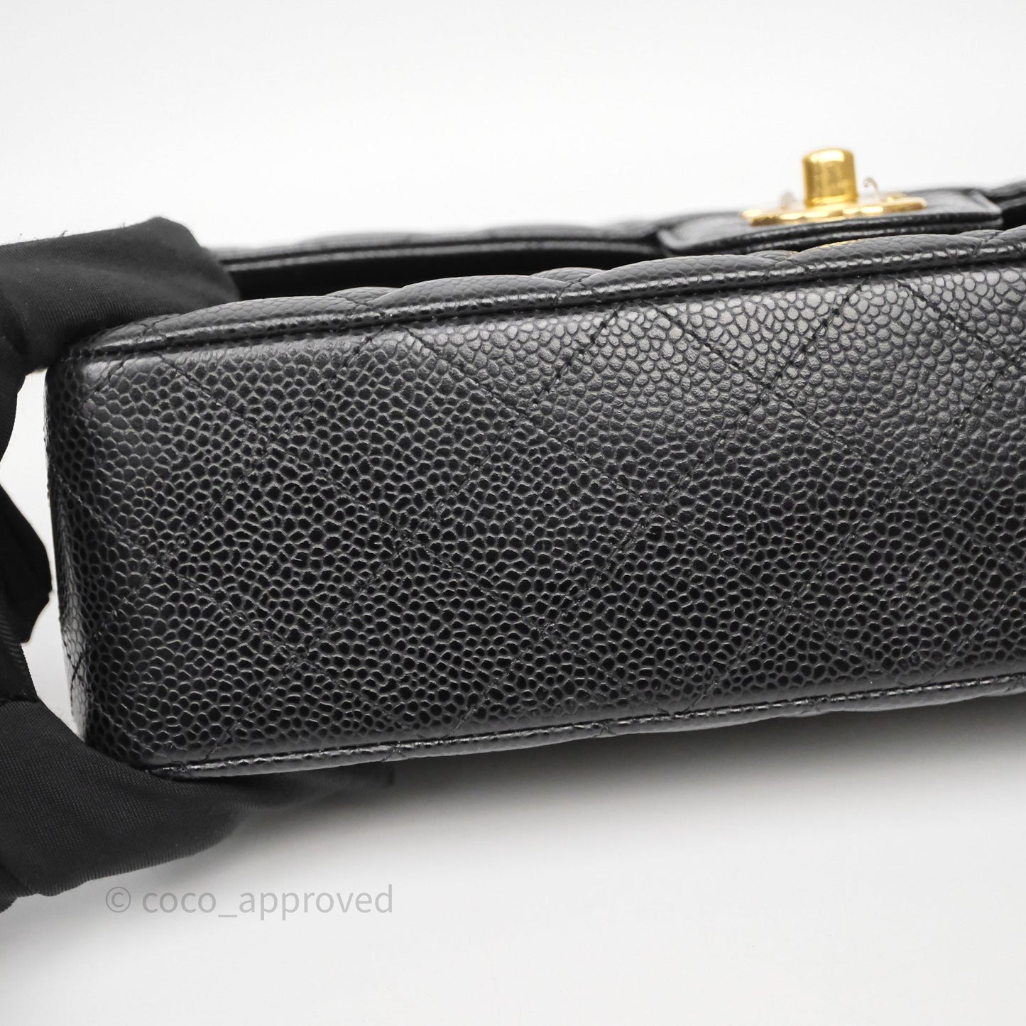 Chanel Classic M/L Medium Flap Quilted Black Caviar Gold Hardware
