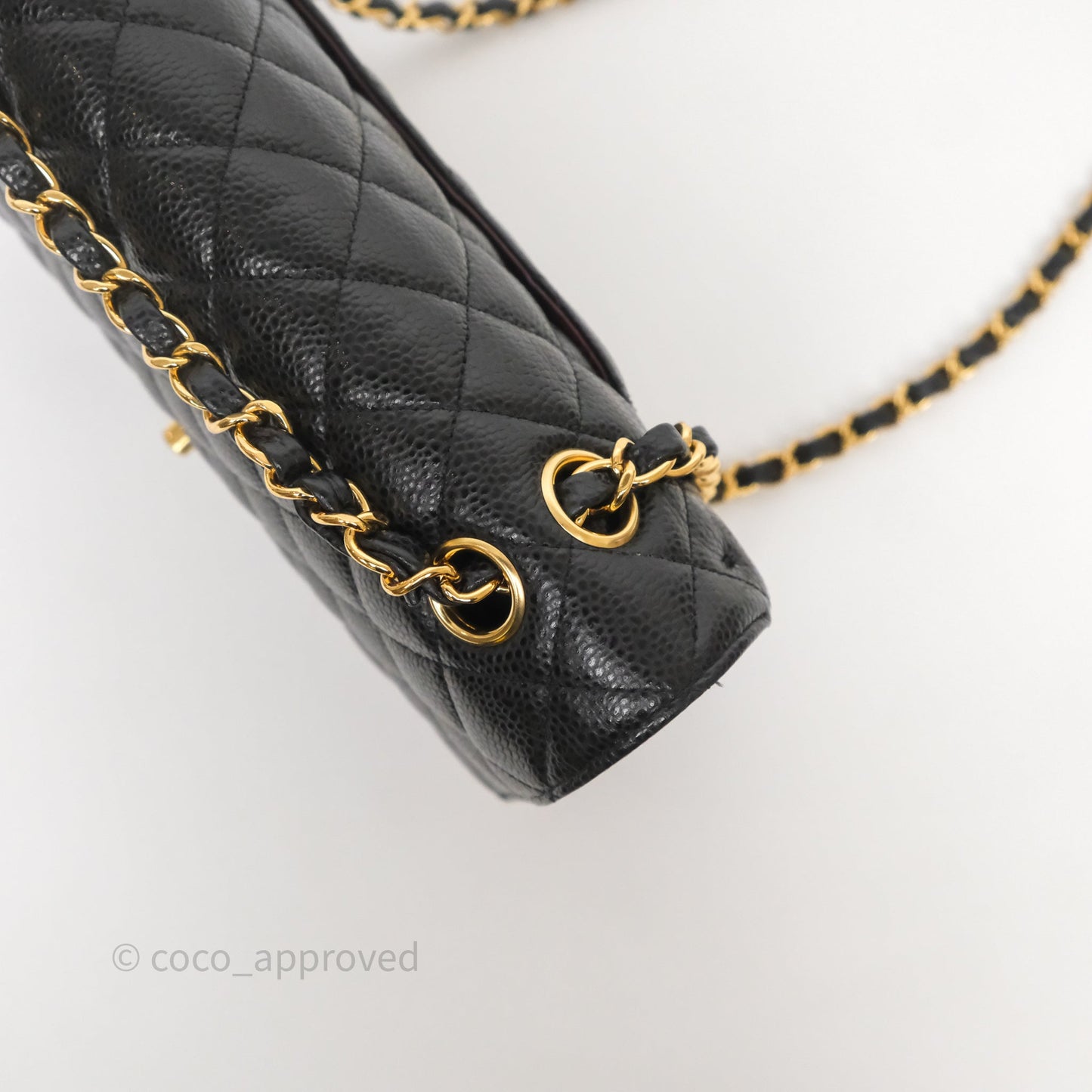 Chanel Classic M/L Medium Flap Quilted Black Caviar Gold Hardware