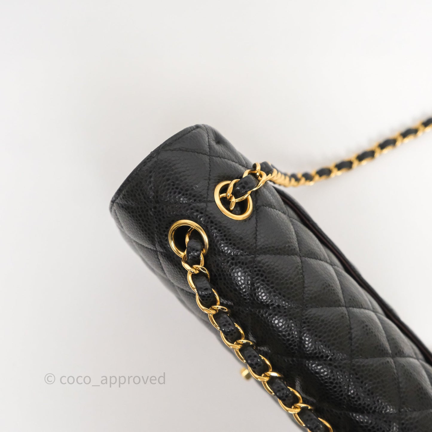 Chanel Classic M/L Medium Flap Quilted Black Caviar Gold Hardware
