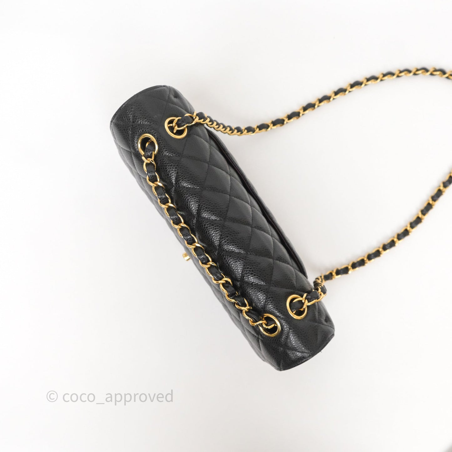 Chanel Classic M/L Medium Flap Quilted Black Caviar Gold Hardware