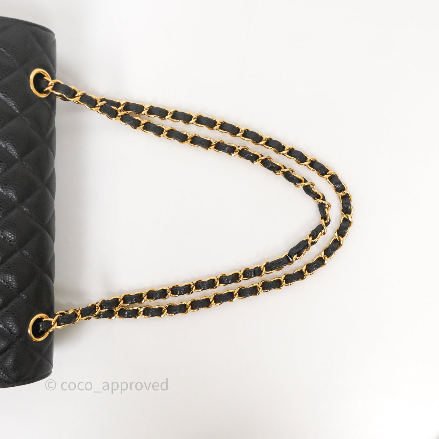 Chanel Classic M/L Medium Flap Quilted Black Caviar Gold Hardware