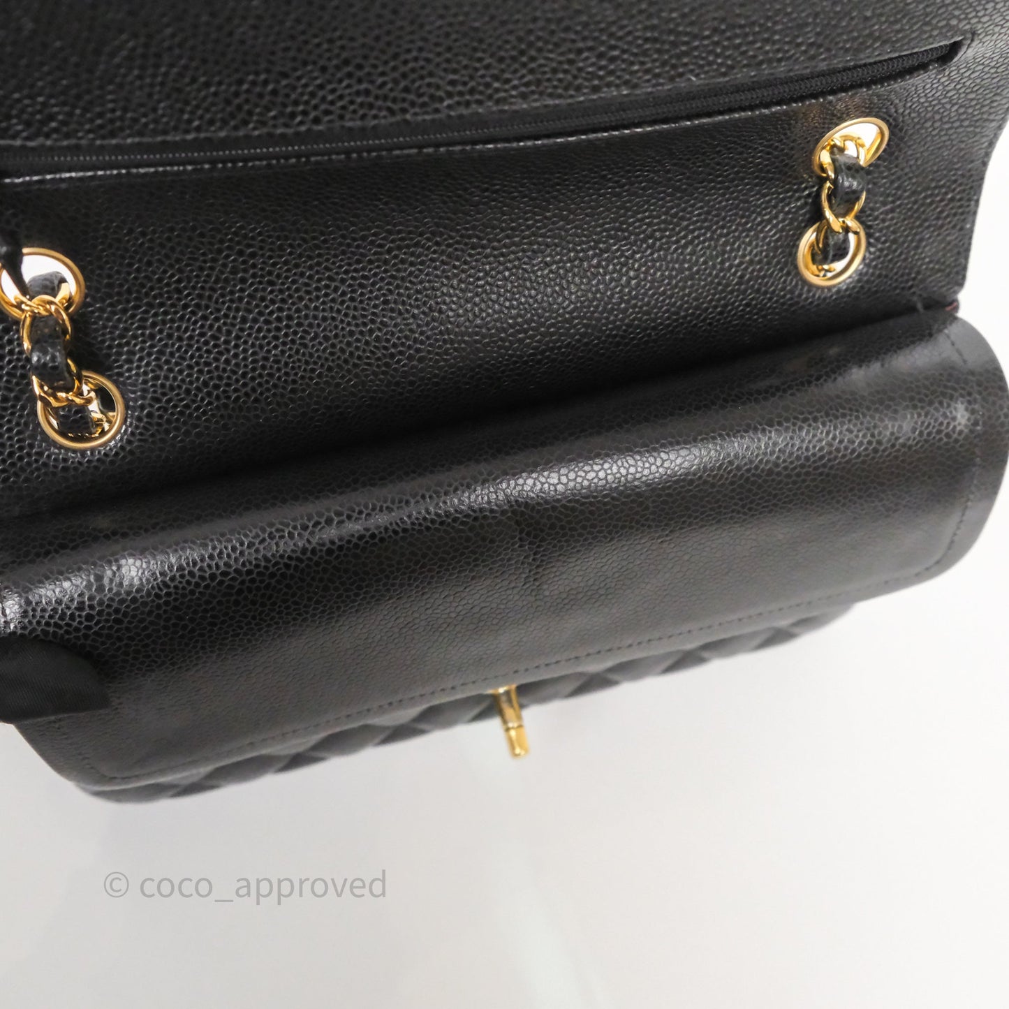 Chanel Classic M/L Medium Flap Quilted Black Caviar Gold Hardware
