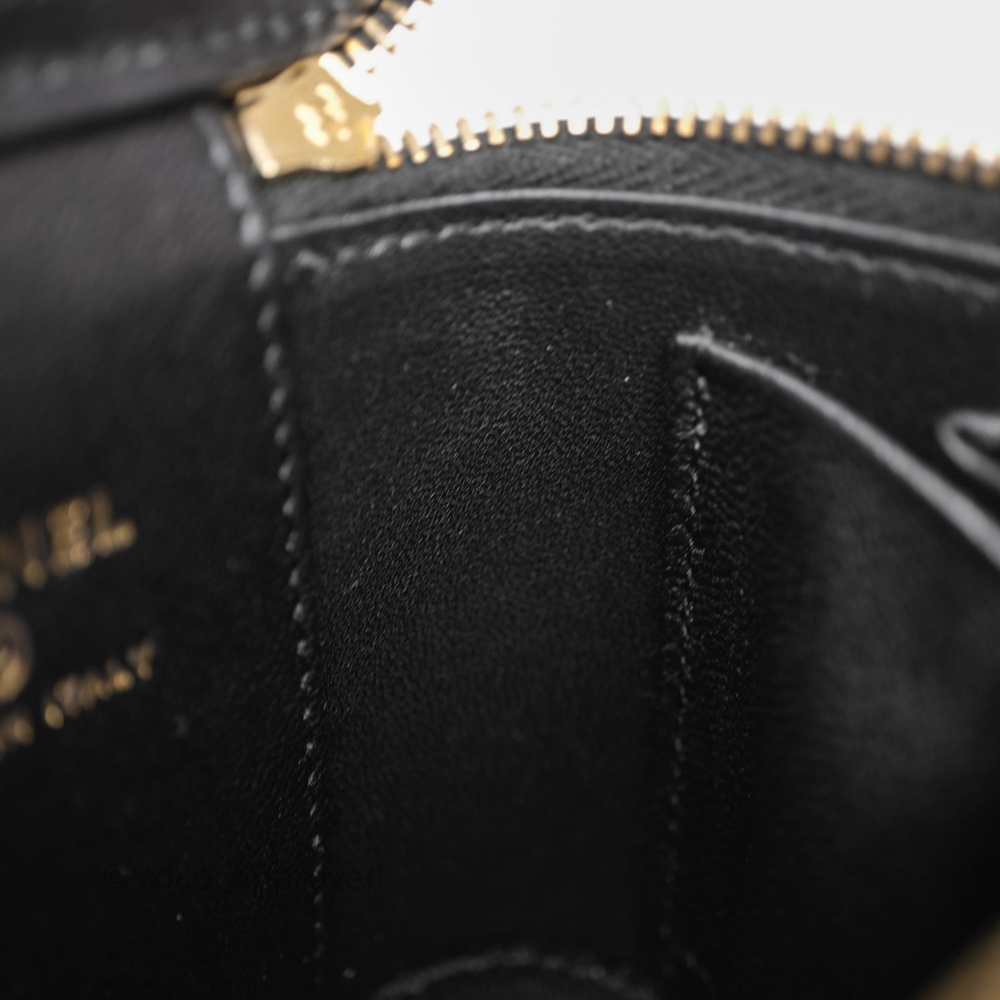 Chanel Mini Vanity With Double Chain Black Lambskin Aged Gold Hardware