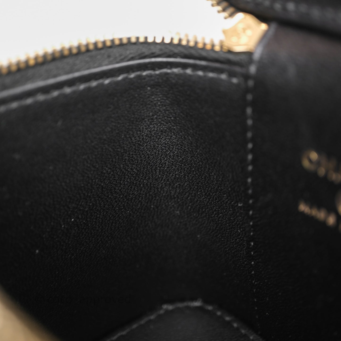 Chanel Mini Vanity With Double Chain Black Lambskin Aged Gold Hardware