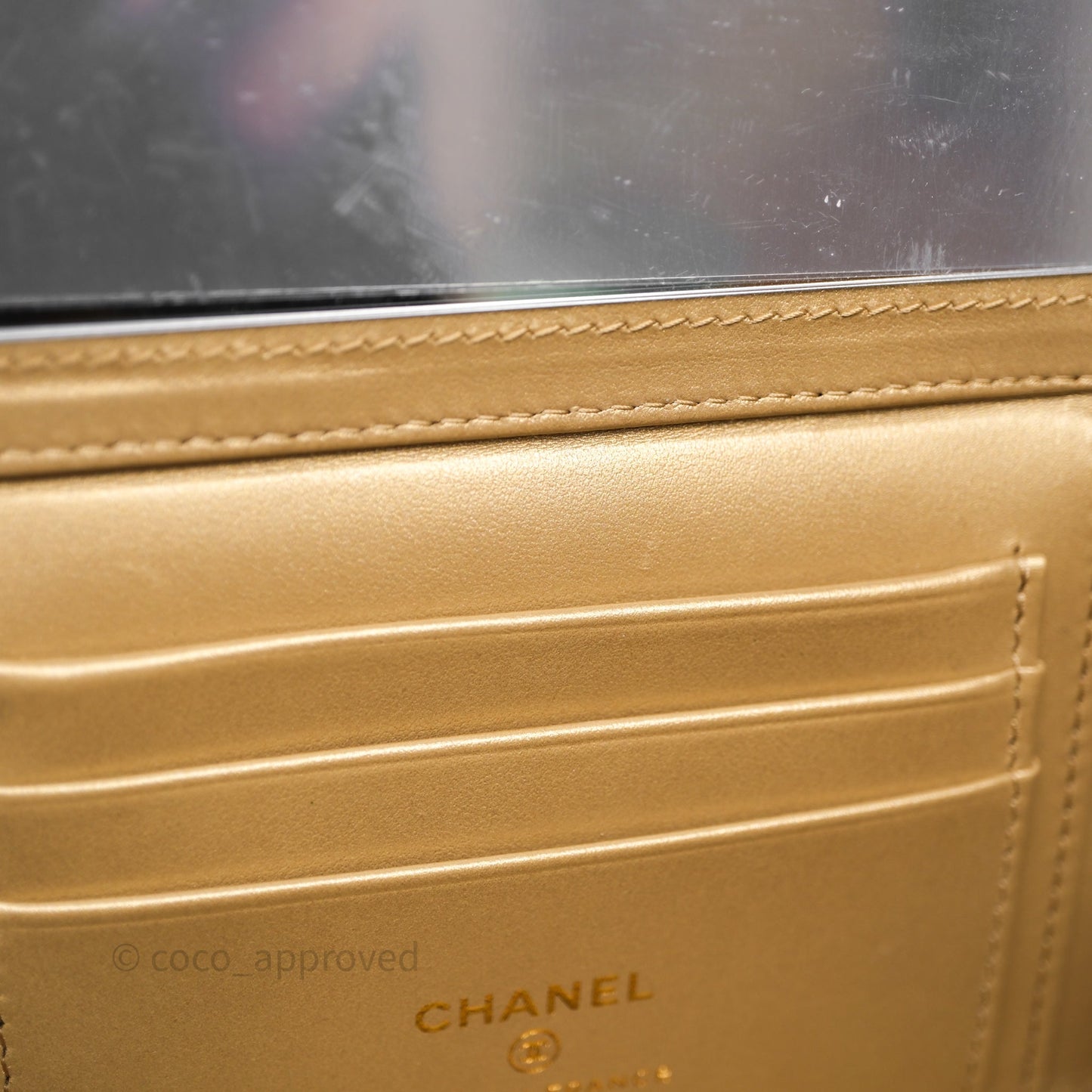 Chanel Vanity With Pearl Crush Chain Black Lambskin Aged Gold Hardware