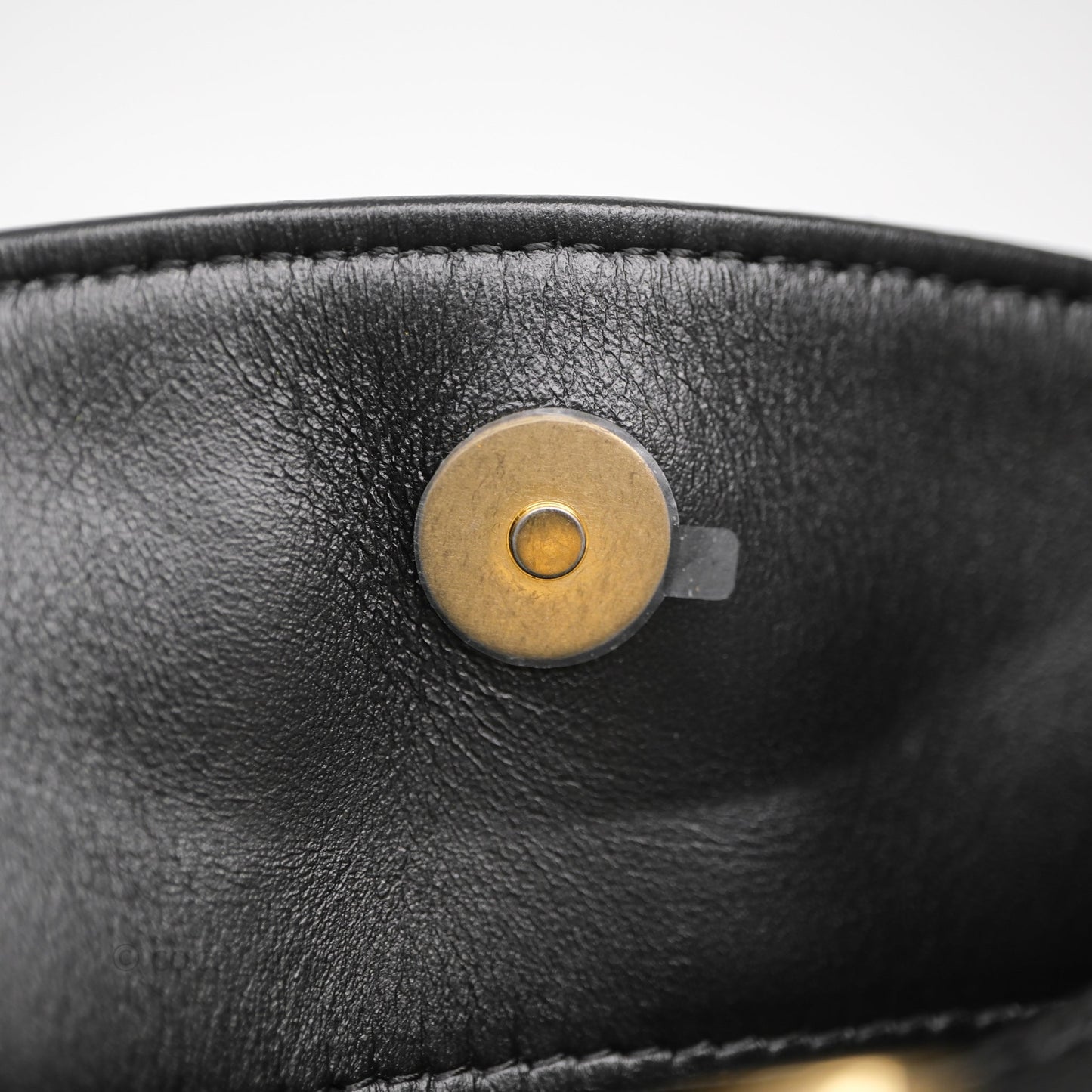 Chanel Metal Top Handle Clutch with Chain Black Caviar Aged Gold Hardware 24A