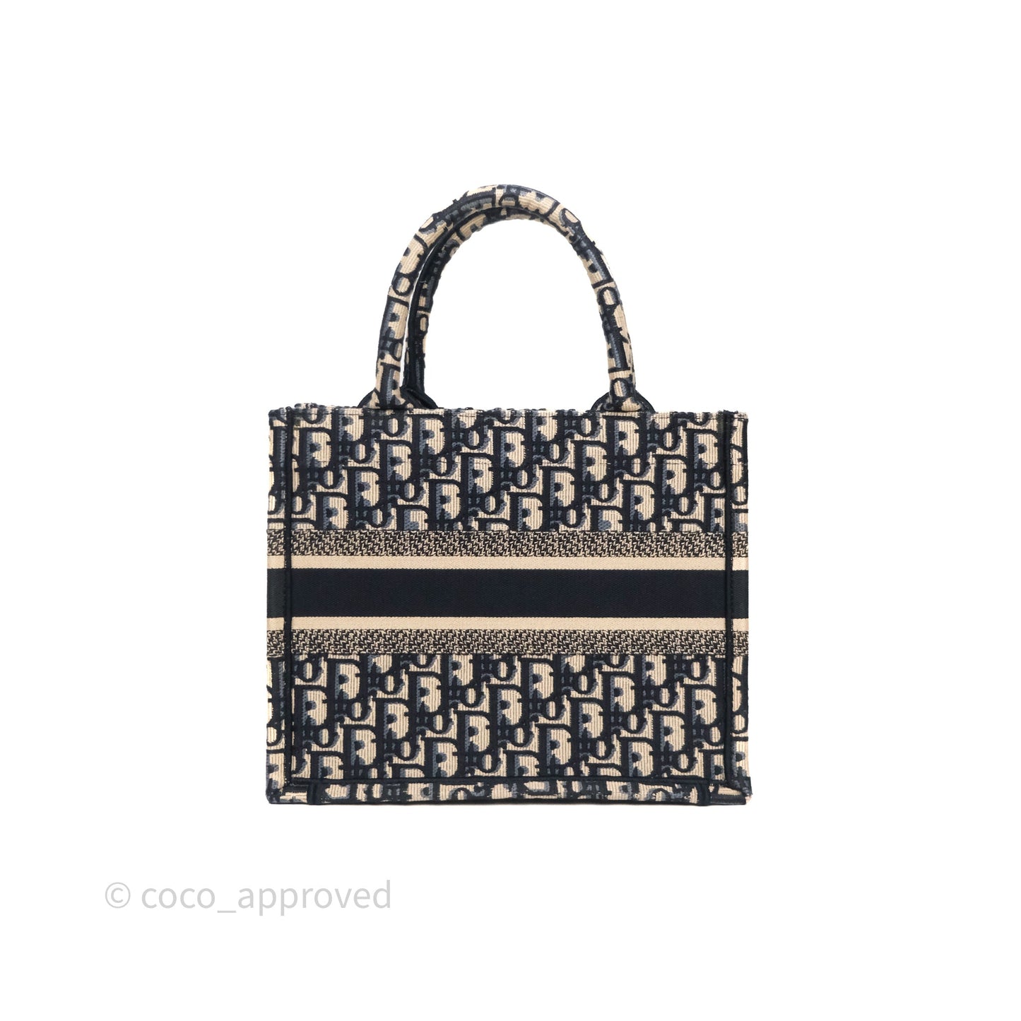 Christian Dior Small Dior Oblique Embroidery Canvas Book Tote