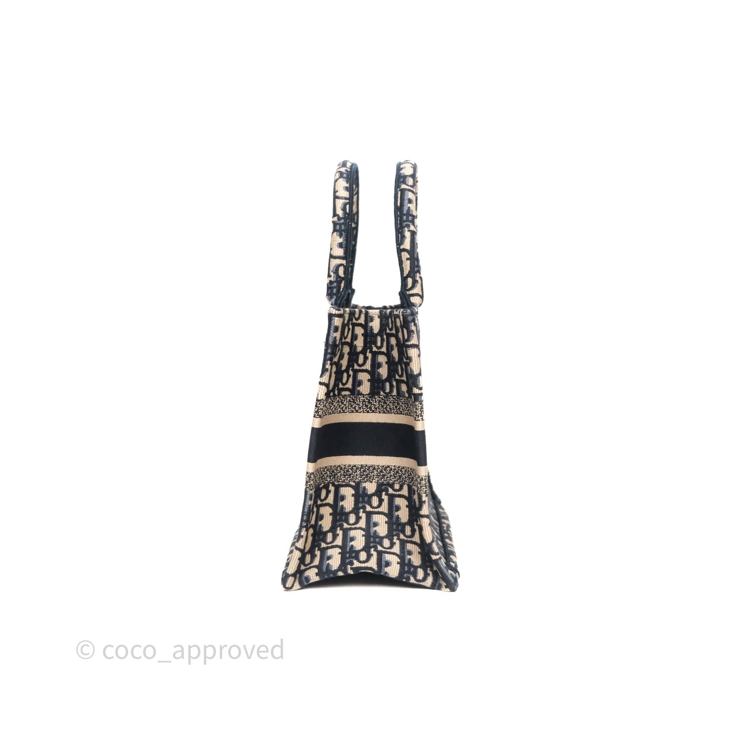 Christian Dior Small Dior Oblique Embroidery Canvas Book Tote