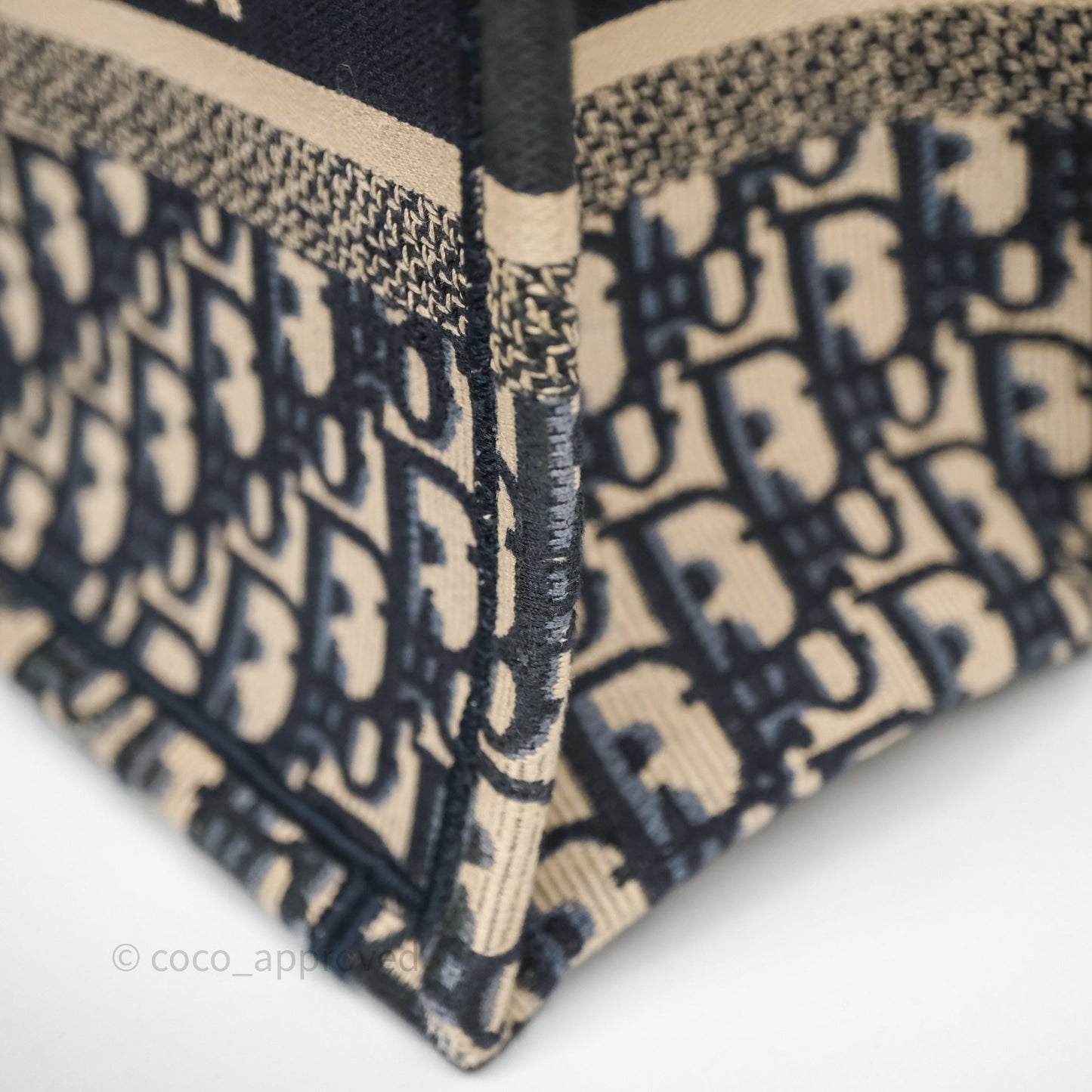 Christian Dior Small Dior Oblique Embroidery Canvas Book Tote