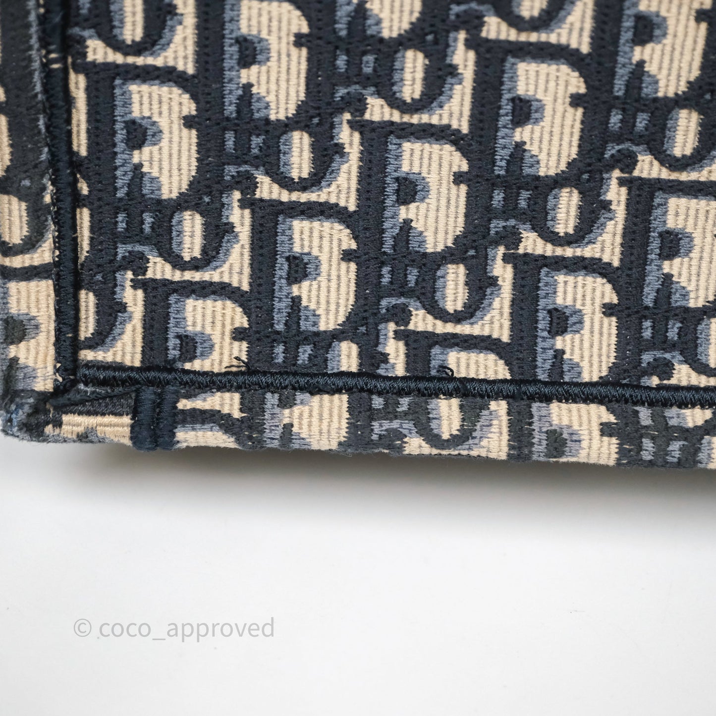 Christian Dior Small Dior Oblique Embroidery Canvas Book Tote