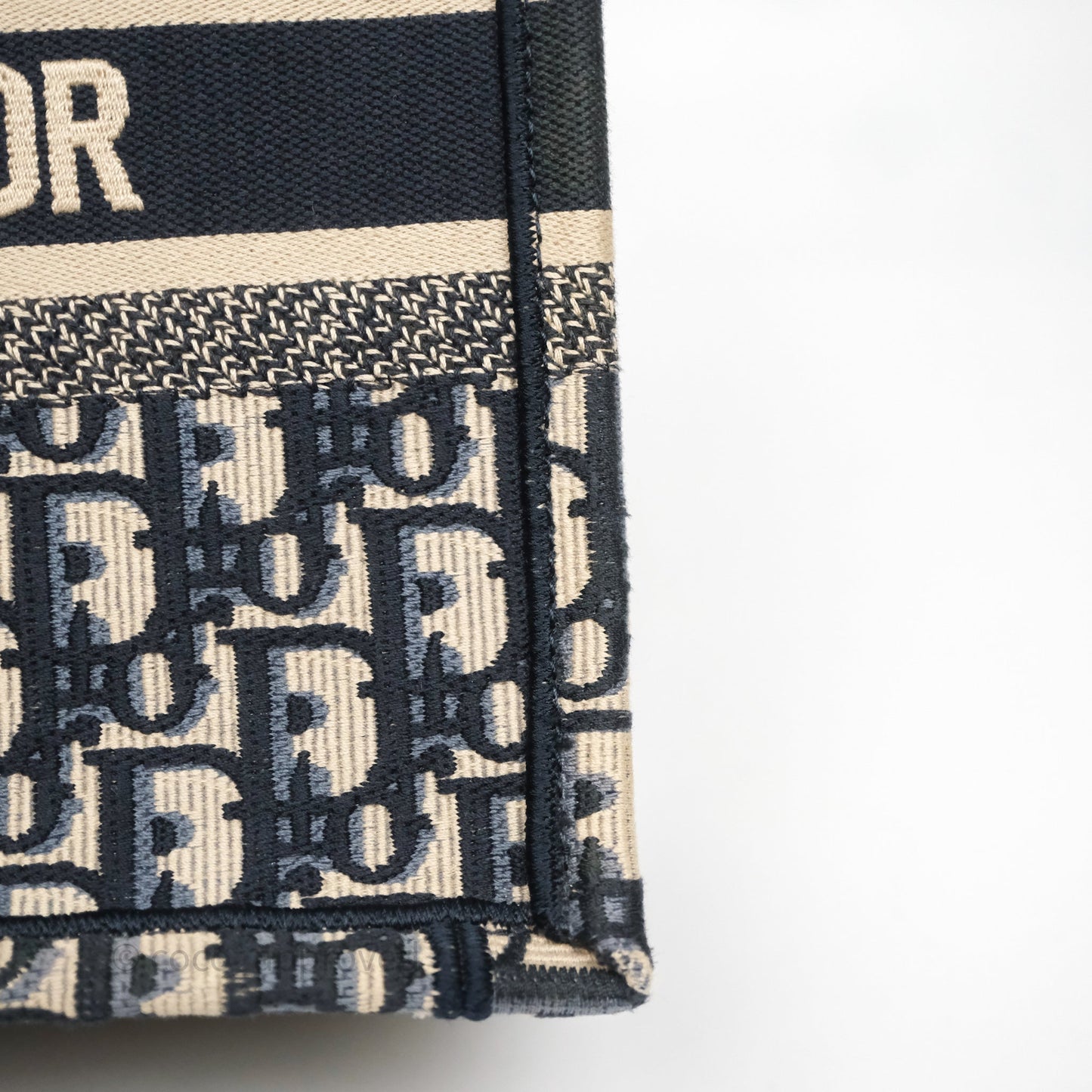 Christian Dior Small Dior Oblique Embroidery Canvas Book Tote