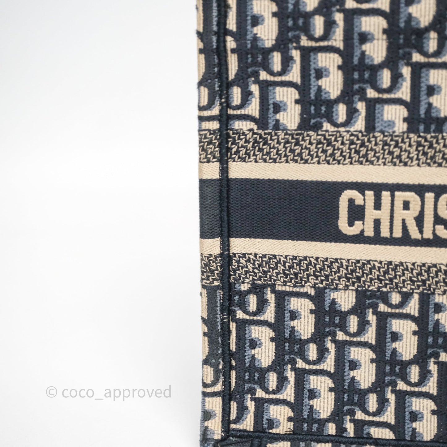 Christian Dior Small Dior Oblique Embroidery Canvas Book Tote