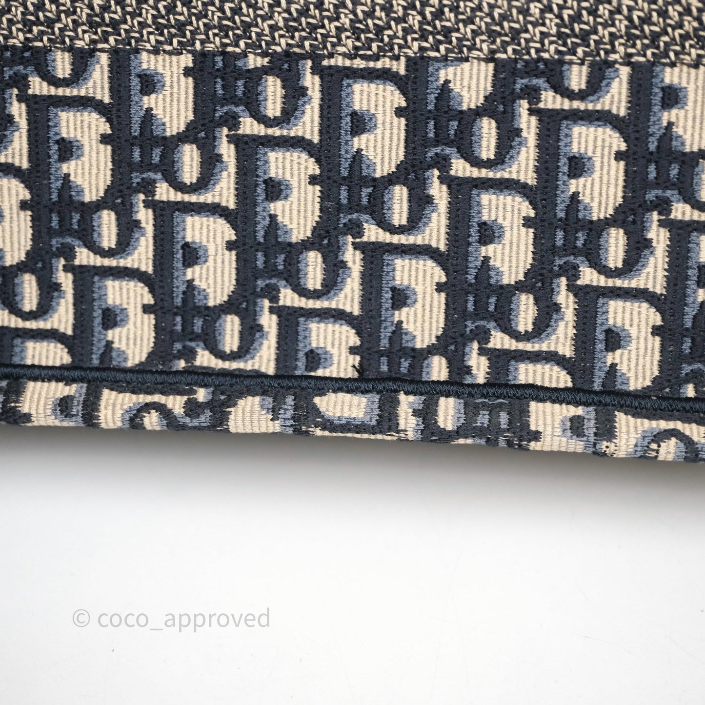 Christian Dior Small Dior Oblique Embroidery Canvas Book Tote