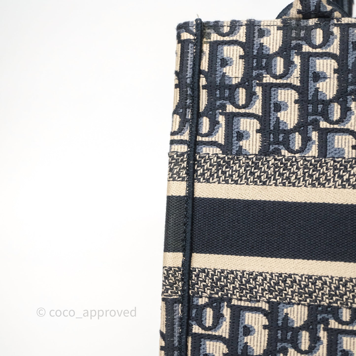 Christian Dior Small Dior Oblique Embroidery Canvas Book Tote