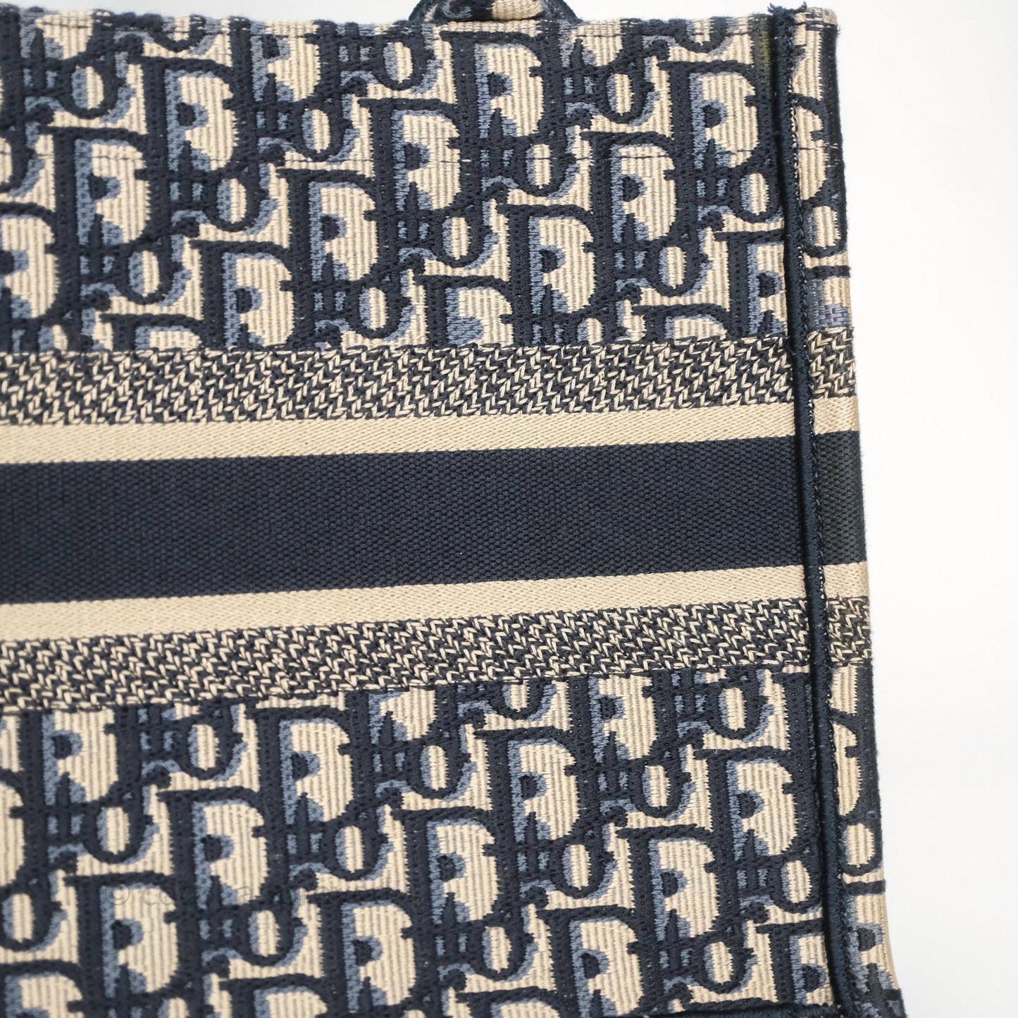 Christian Dior Small Dior Oblique Embroidery Canvas Book Tote
