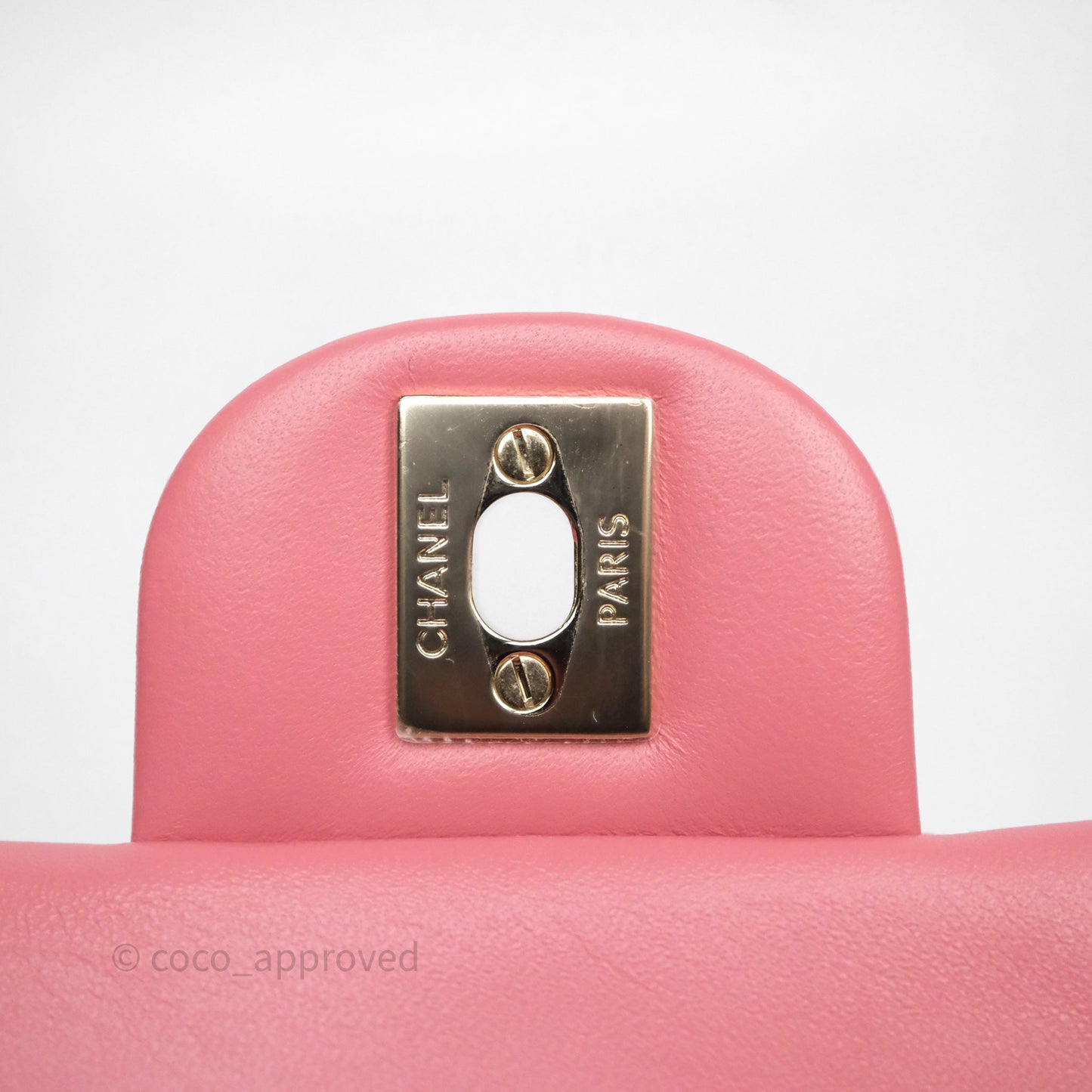 Chanel Top Handle Mini Rectangular Flap Pink Lambskin Gold Hardware
