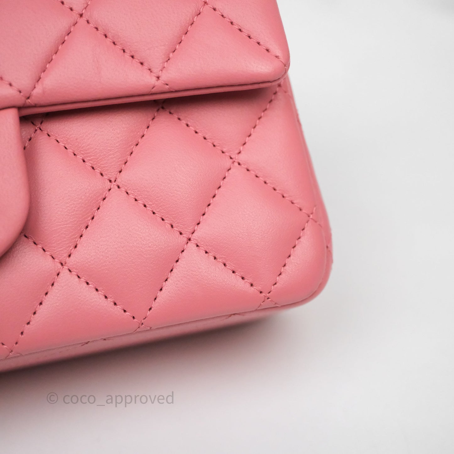 Chanel Top Handle Mini Rectangular Flap Pink Lambskin Gold Hardware