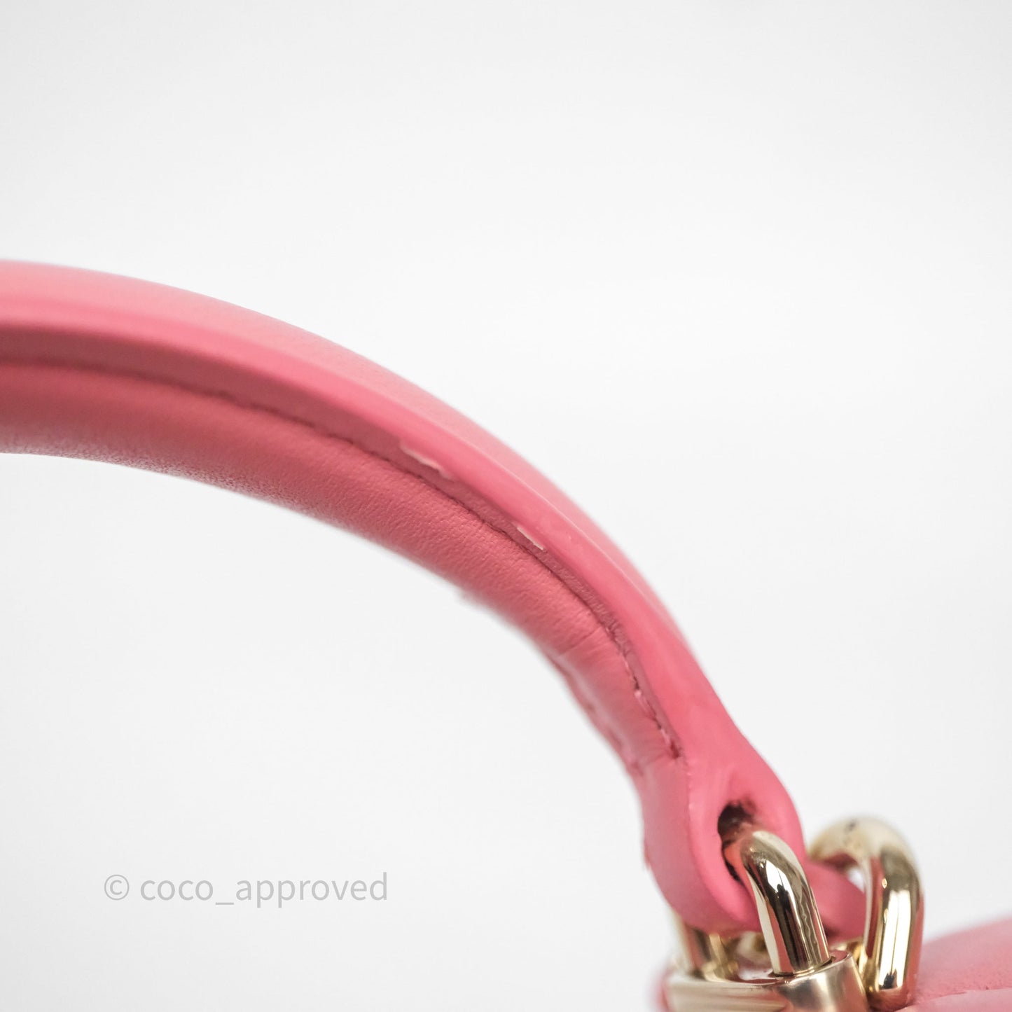 Chanel Top Handle Mini Rectangular Flap Pink Lambskin Gold Hardware