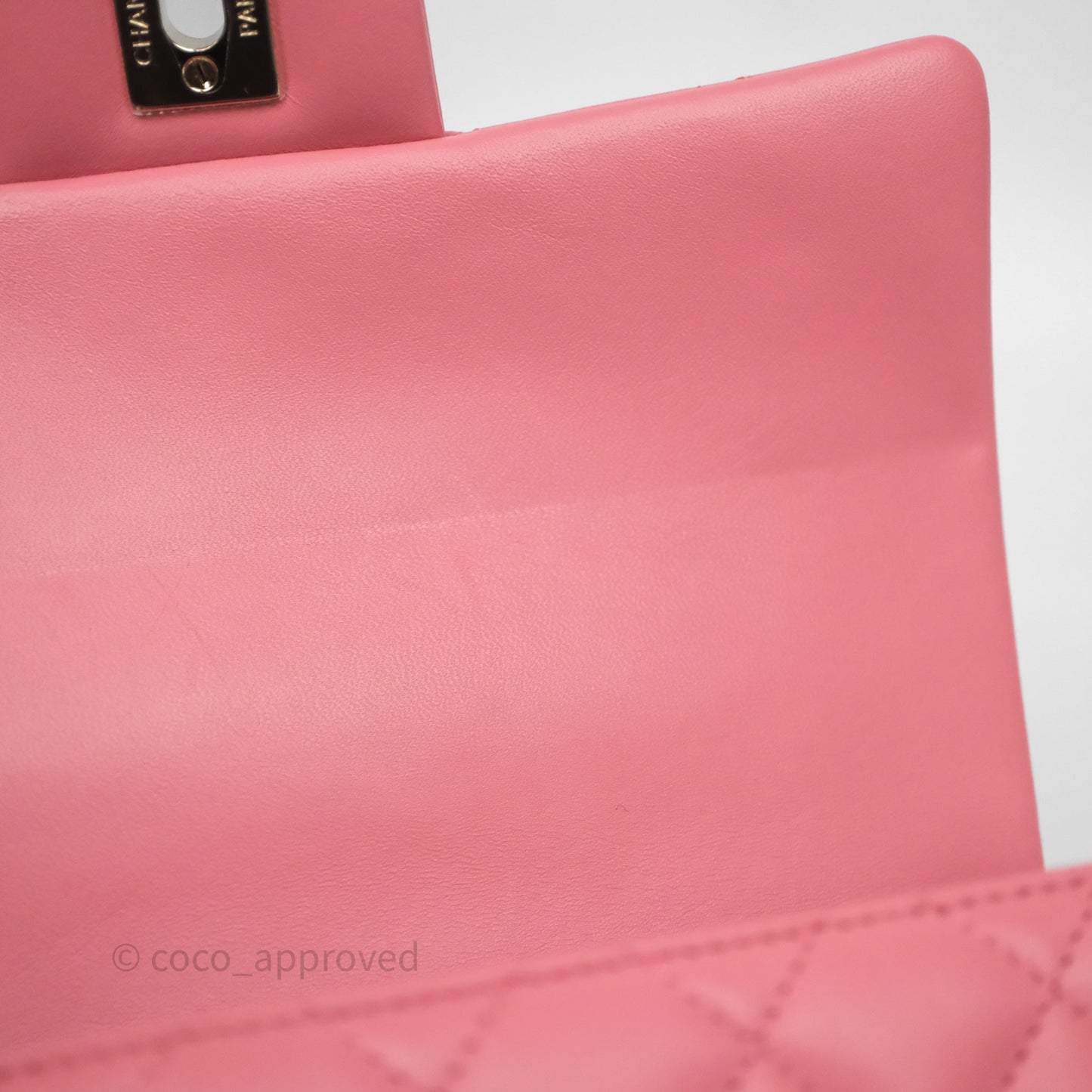 Chanel Top Handle Mini Rectangular Flap Pink Lambskin Gold Hardware