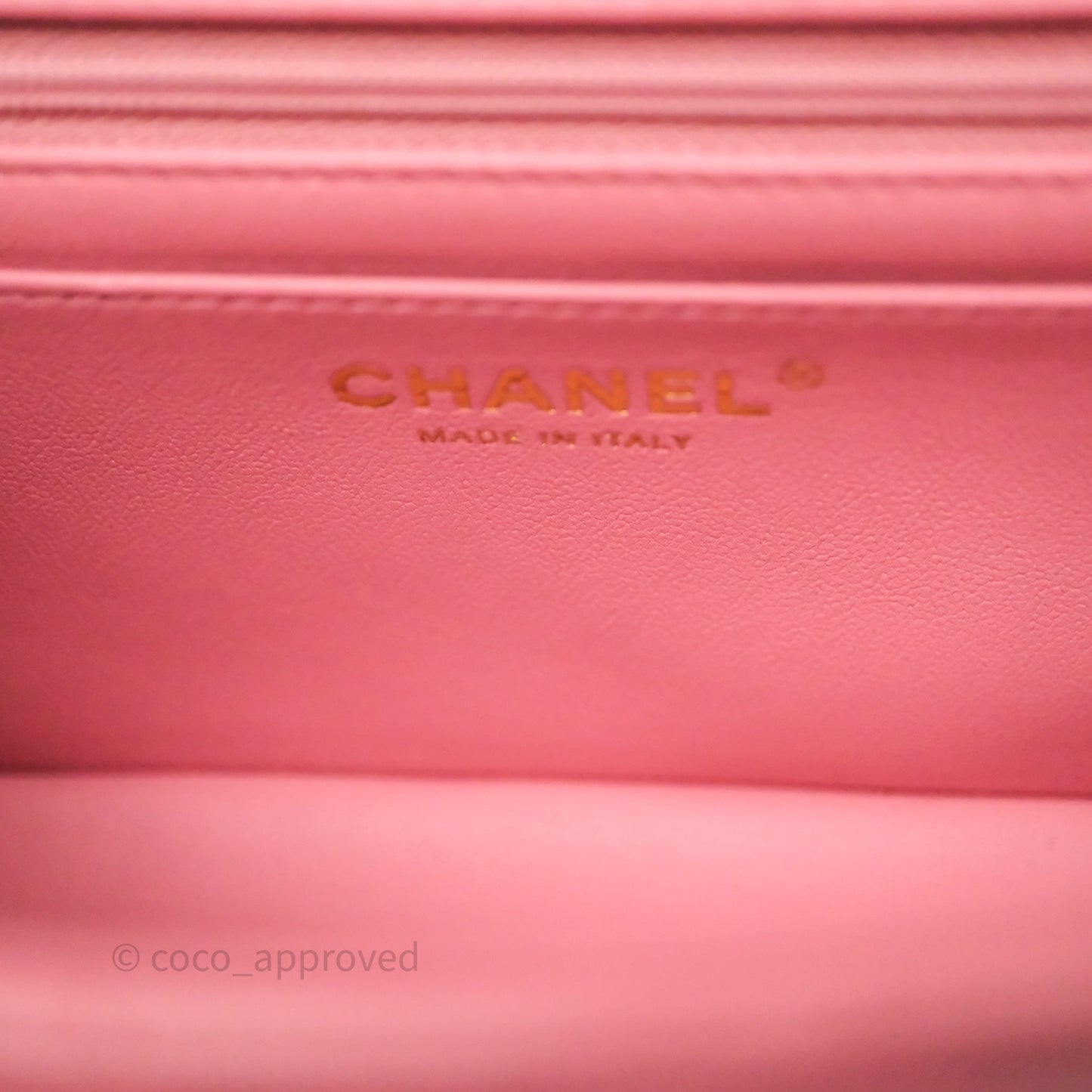 Chanel Top Handle Mini Rectangular Flap Pink Lambskin Gold Hardware