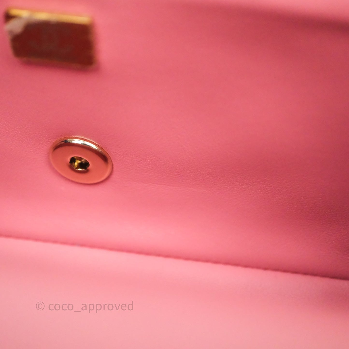 Chanel Top Handle Mini Rectangular Flap Pink Lambskin Gold Hardware