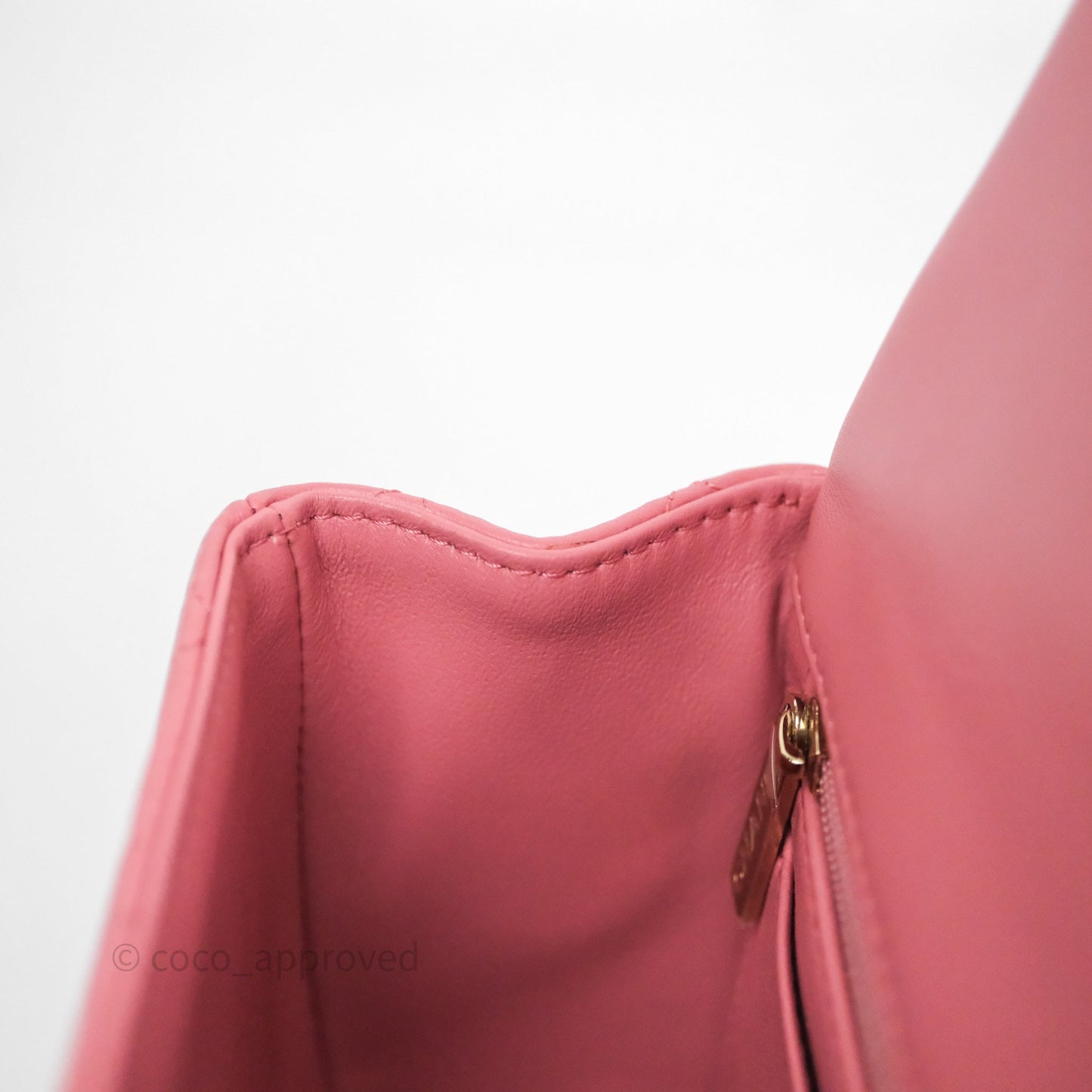 Chanel Top Handle Mini Rectangular Flap Pink Lambskin Gold Hardware