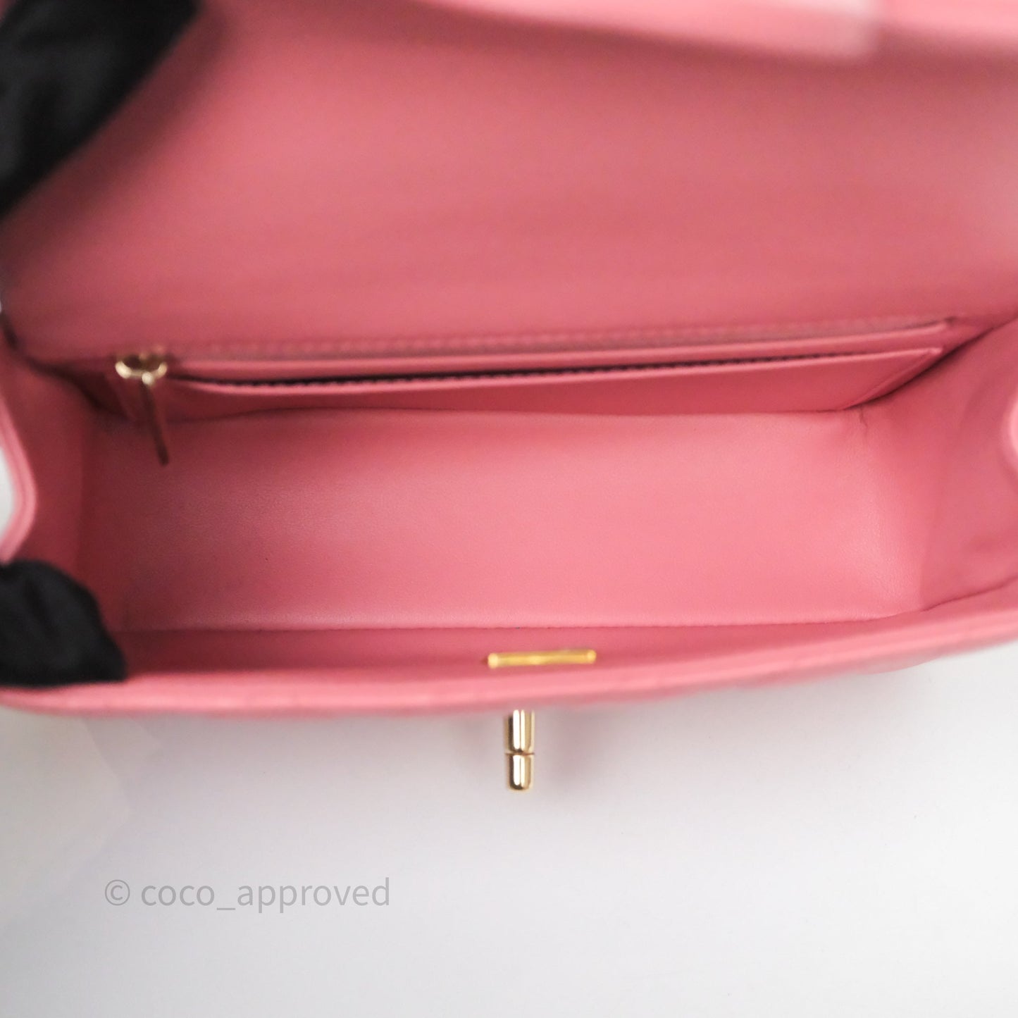 Chanel Top Handle Mini Rectangular Flap Pink Lambskin Gold Hardware