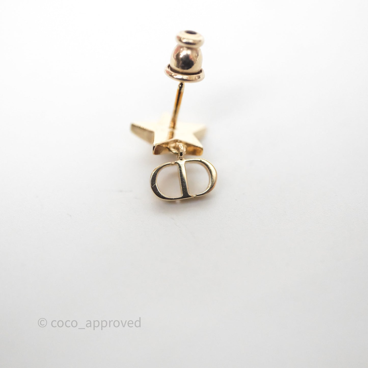 Christian Dior Star Drop Tribales CD Pearl Earrings Gold Tone
