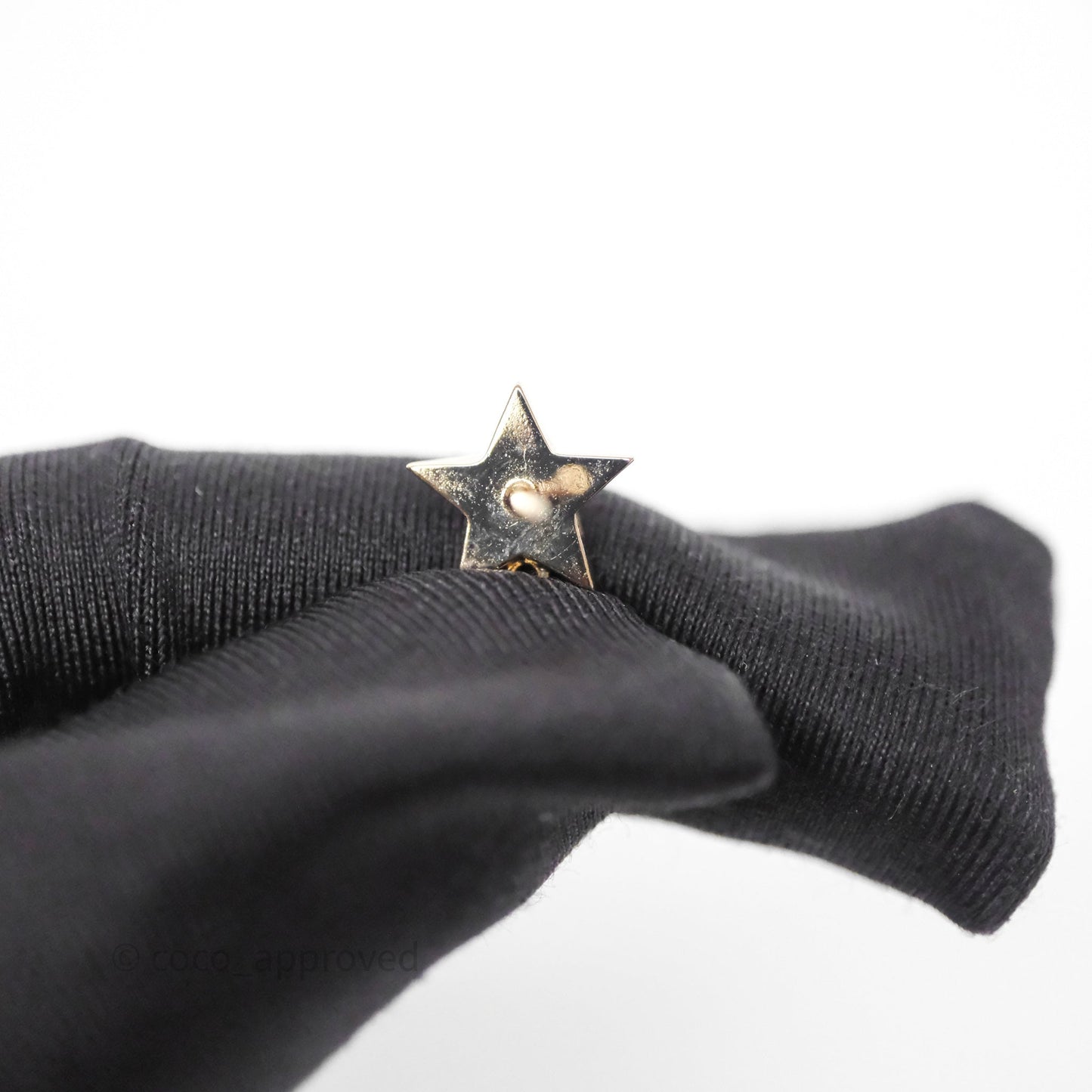 Christian Dior Star Drop Tribales CD Pearl Earrings Gold Tone