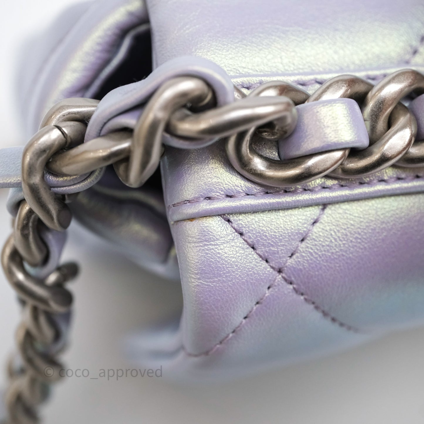 Chanel 19 Small Iridescent Purple Mixed Hardware