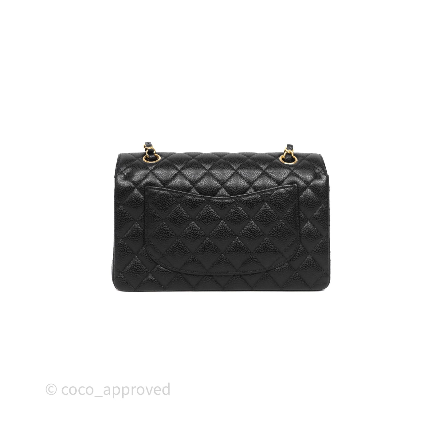 Chanel Small Classic Flap Quilted Black Caviar Gold Hardware