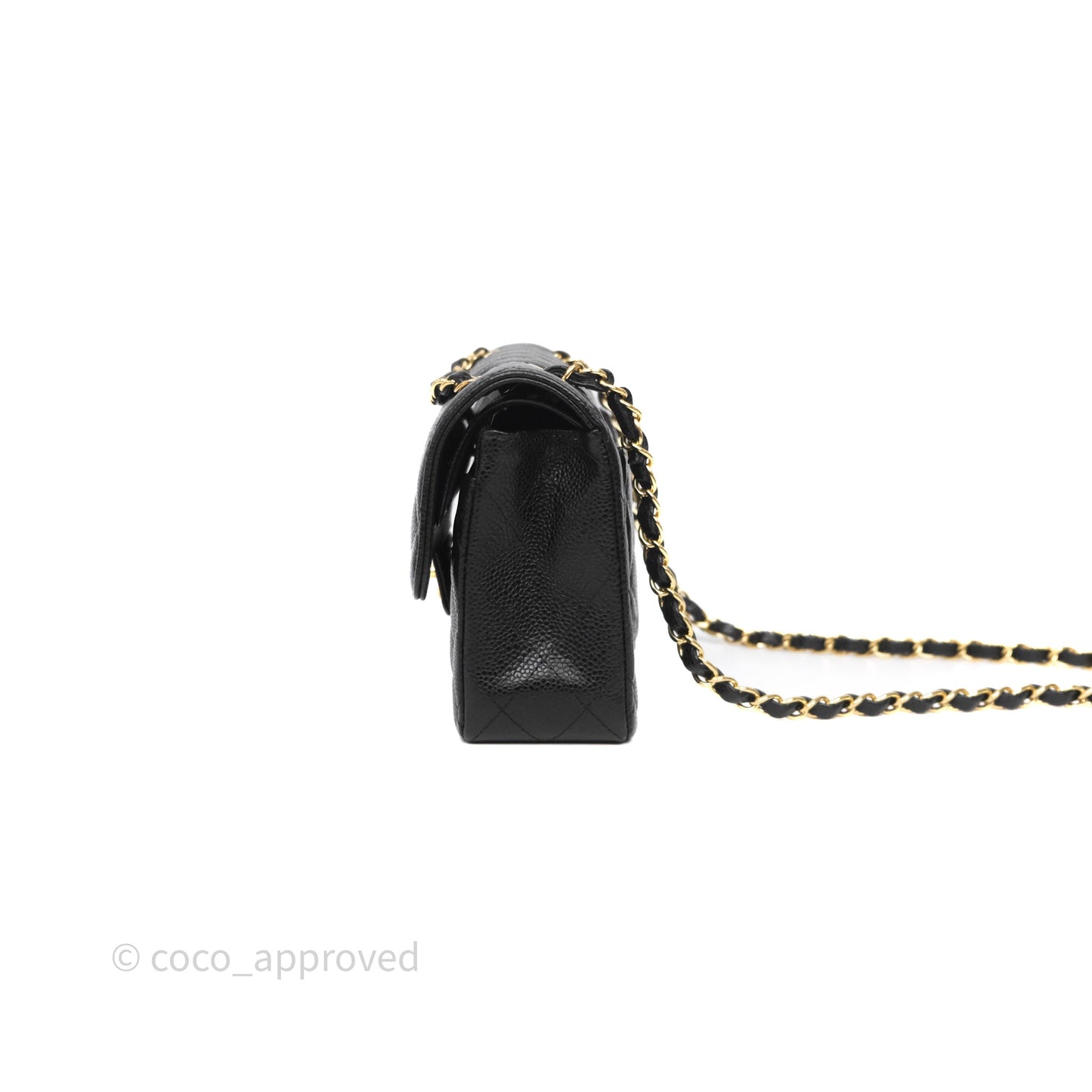 Chanel Small Classic Flap Quilted Black Caviar Gold Hardware