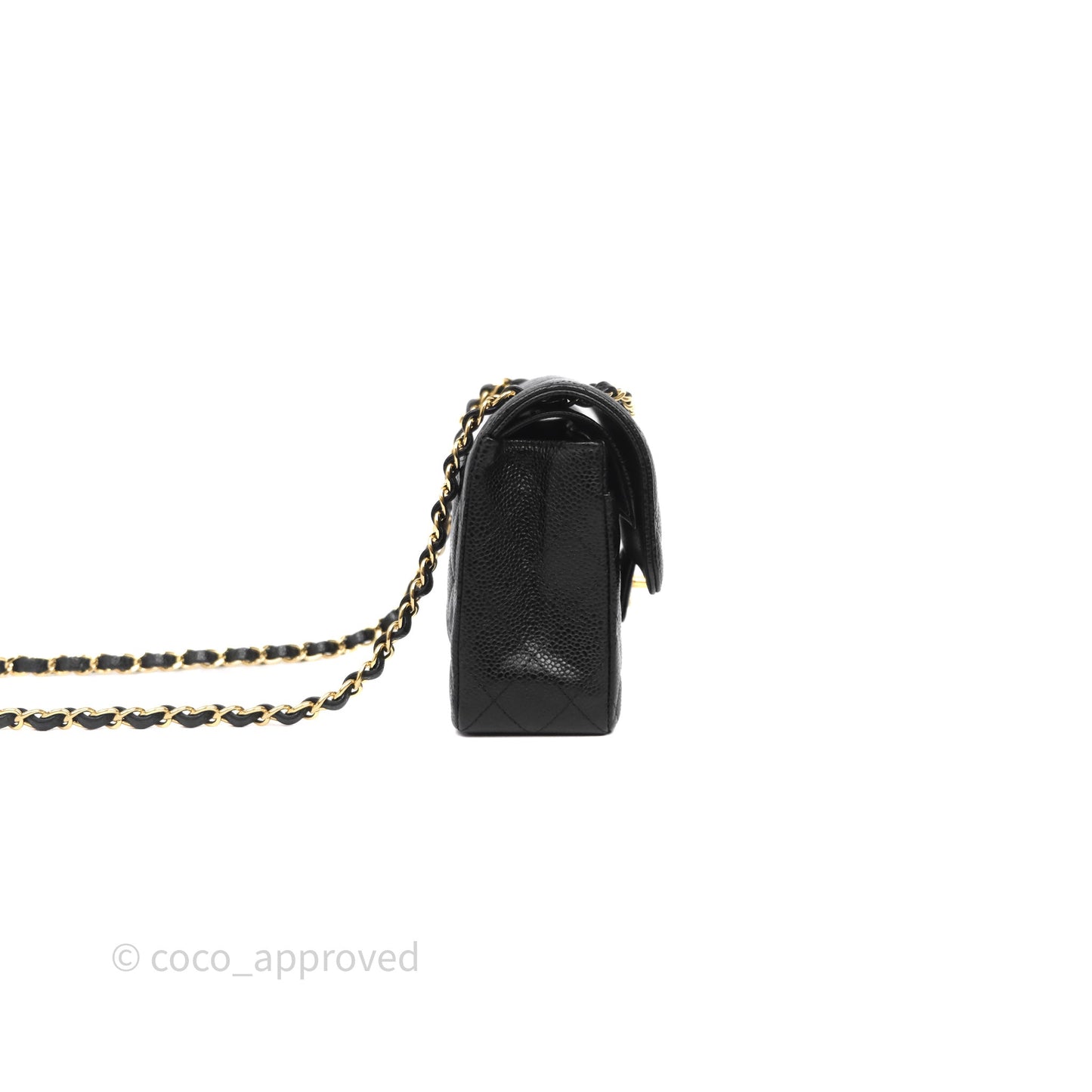 Chanel Small Classic Flap Quilted Black Caviar Gold Hardware